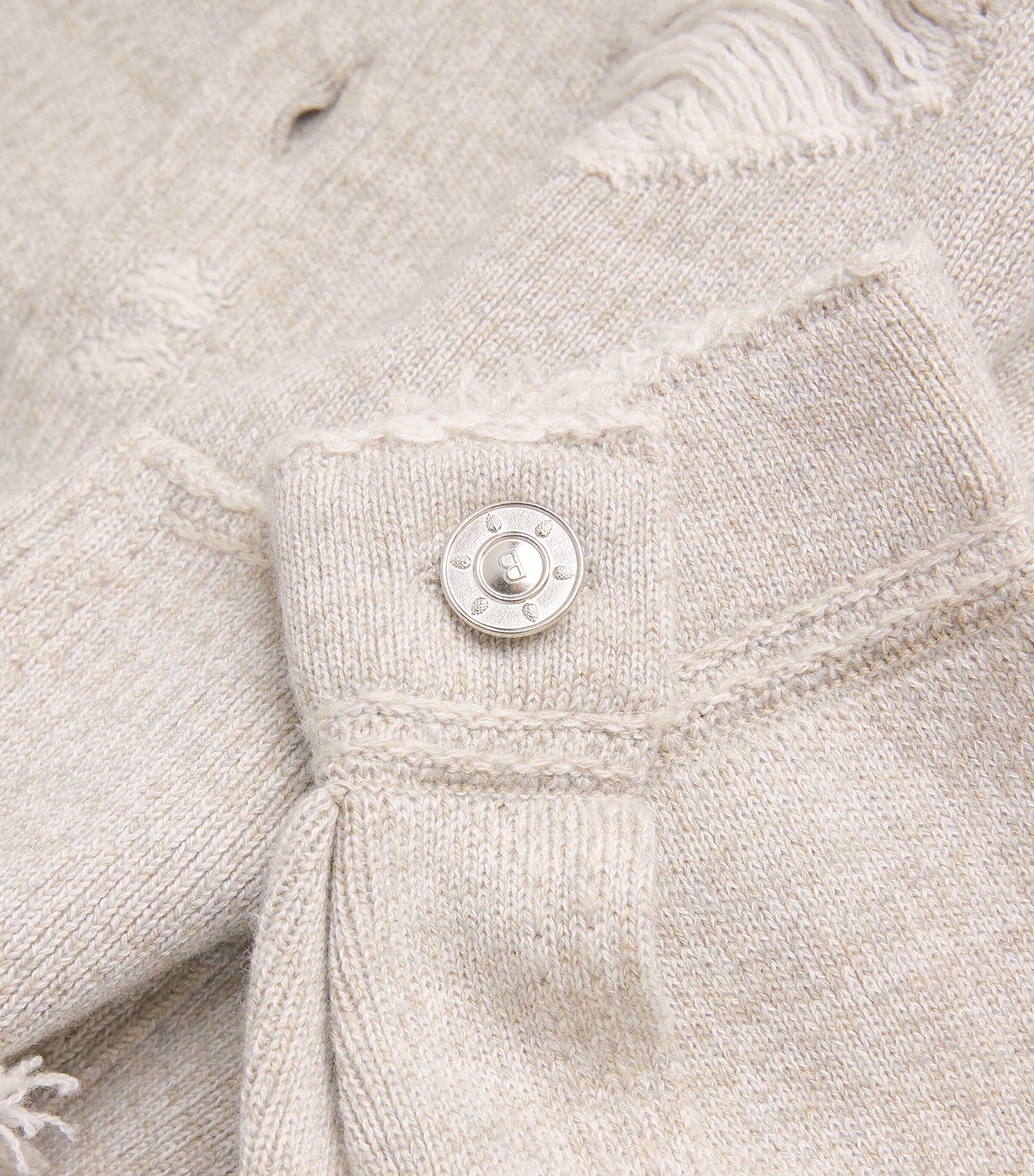 Barrie Womens Cashmere-Cotton Distressed Jacket Urchin Dark Image 5