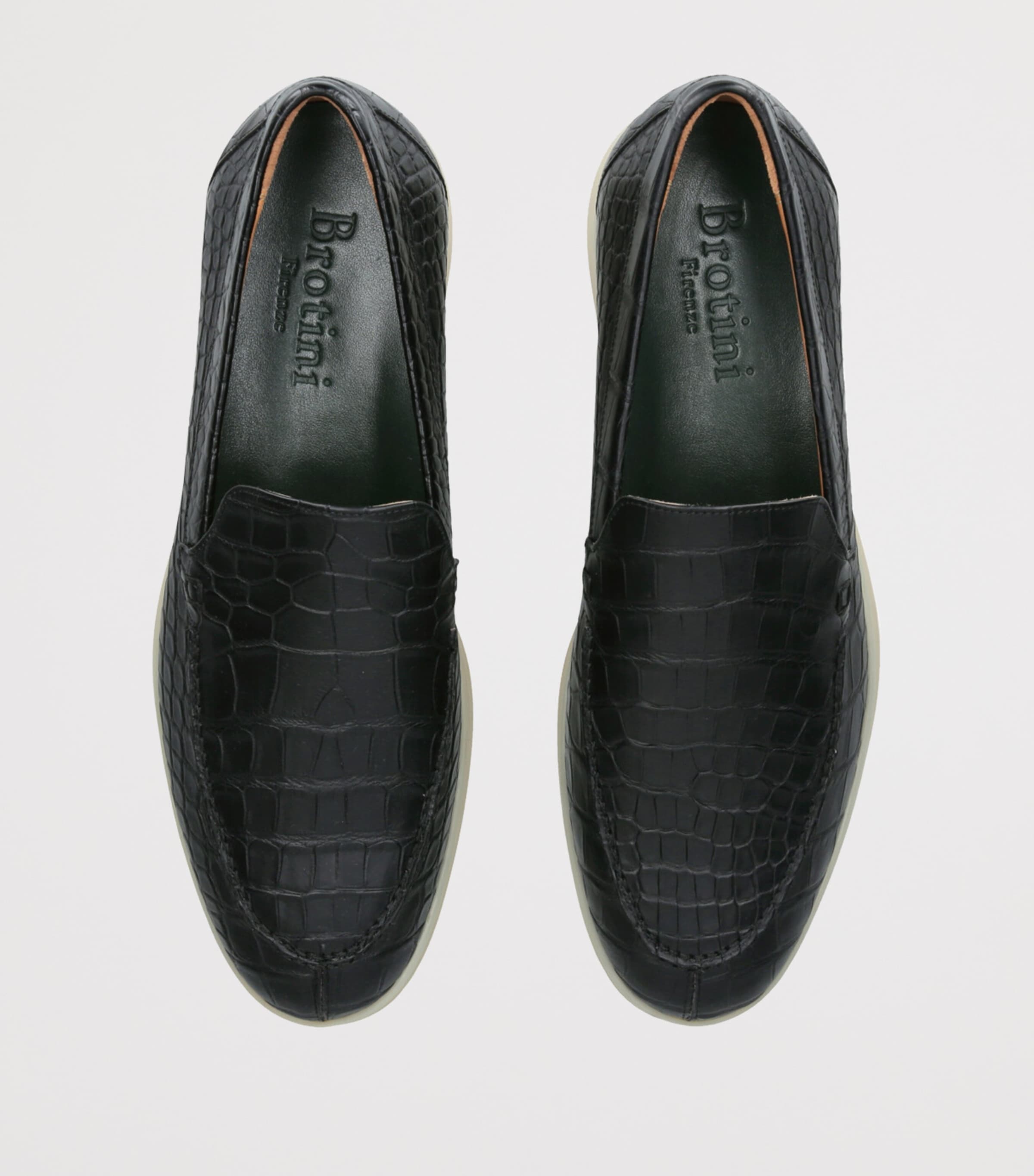 Brotini Alligator Skin Loafers Black Image 4