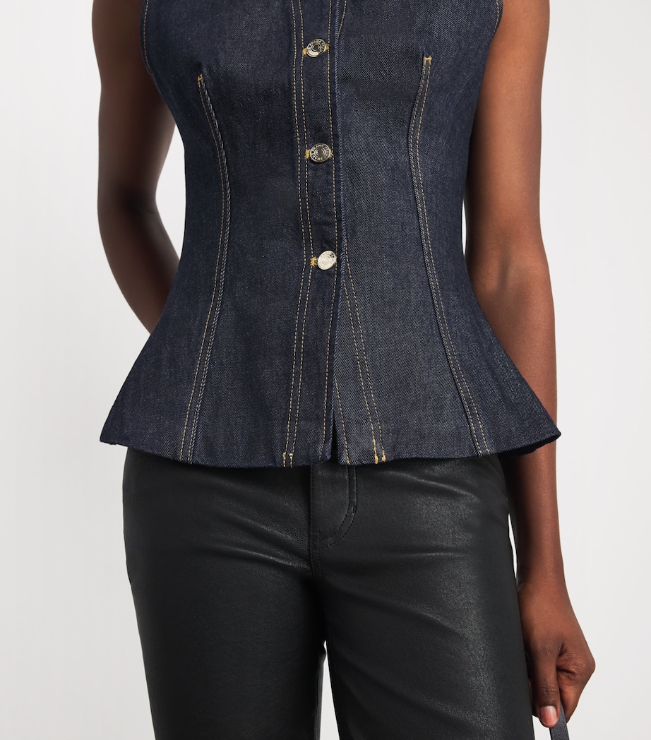 FRAME Womens The Form Denim Vest Rinse Image 3