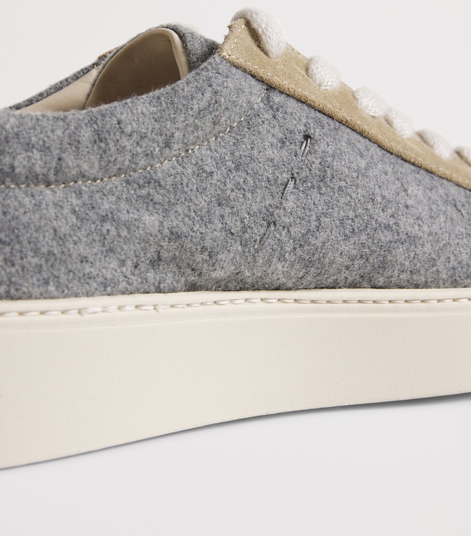 Wool Suede-Trim Sneakers GRIGIO MEDIO, SABBIA Image 7