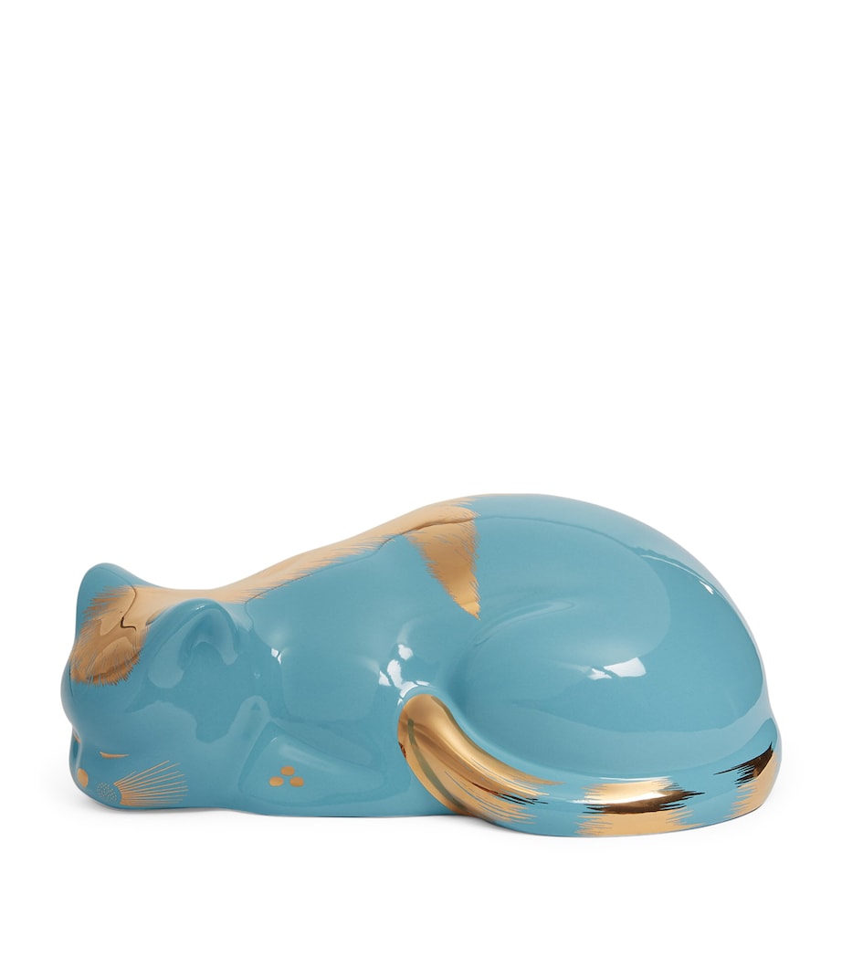 Ceramic Striato Cat Ornament MULTI Image 1