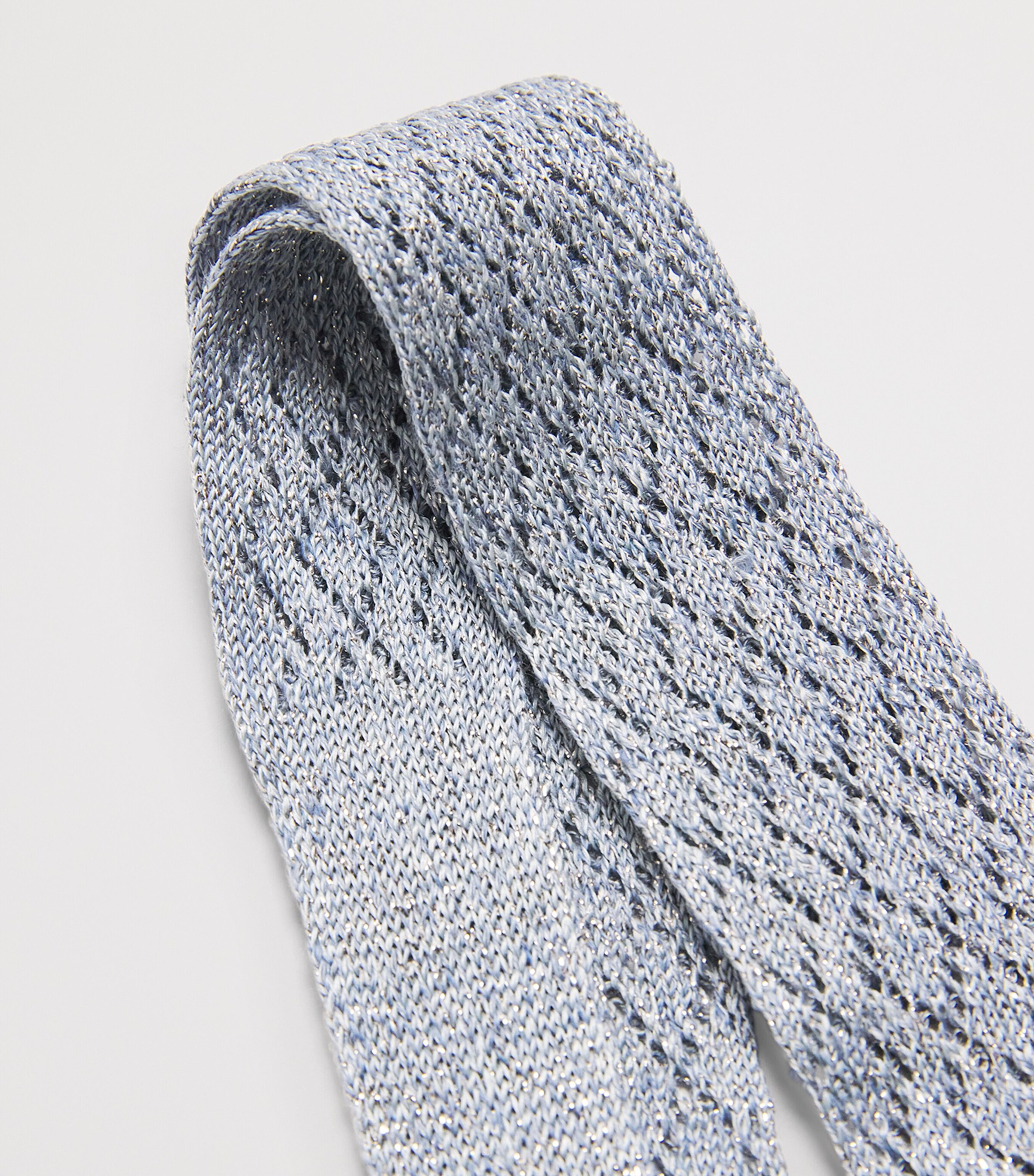 Eleventy Silk-Linen-Blend Skinny Scarf Nuvola Image 3