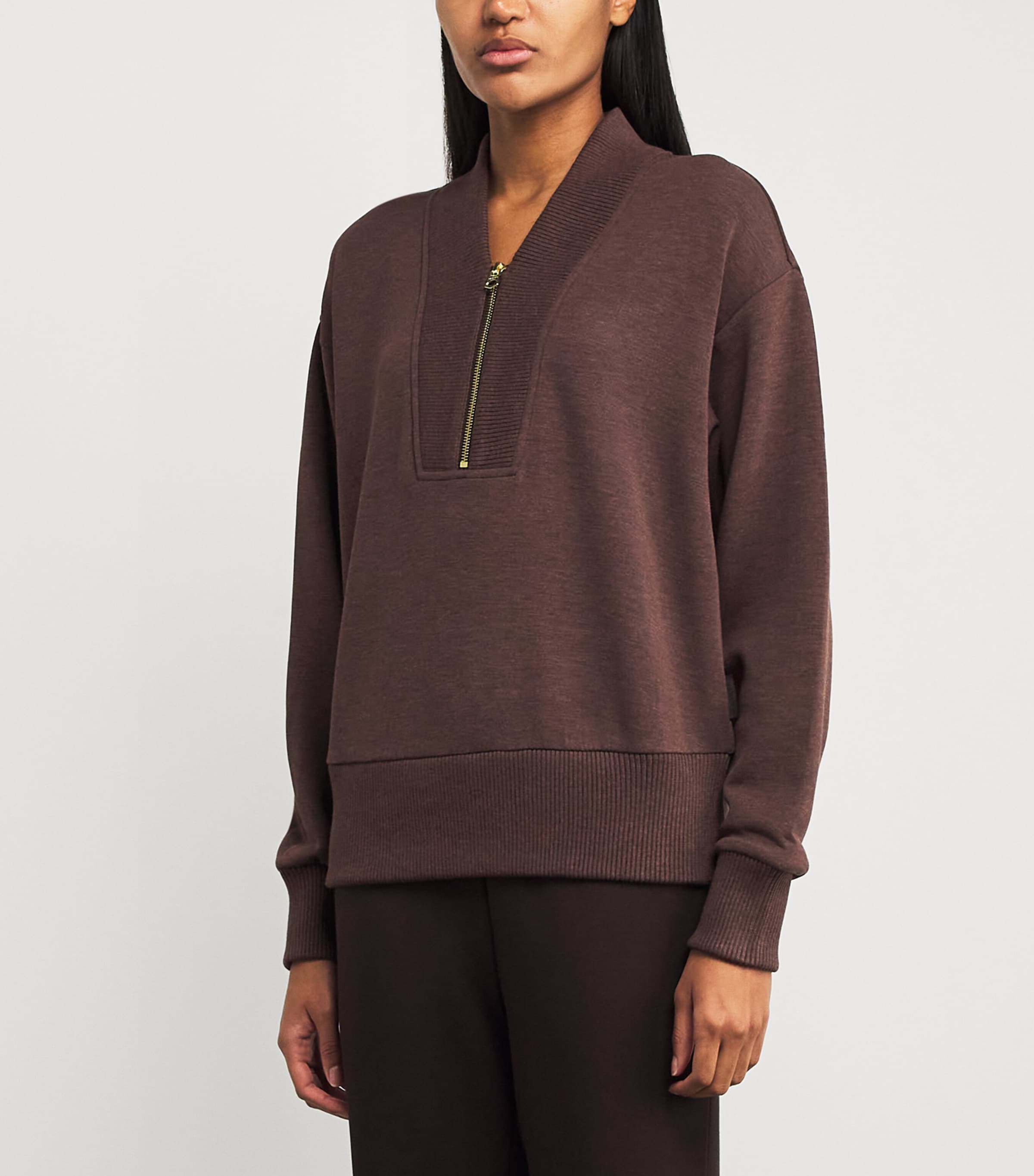 Sally Half-Zip Sweatshirt COFFEE BEAN MARL Image 3