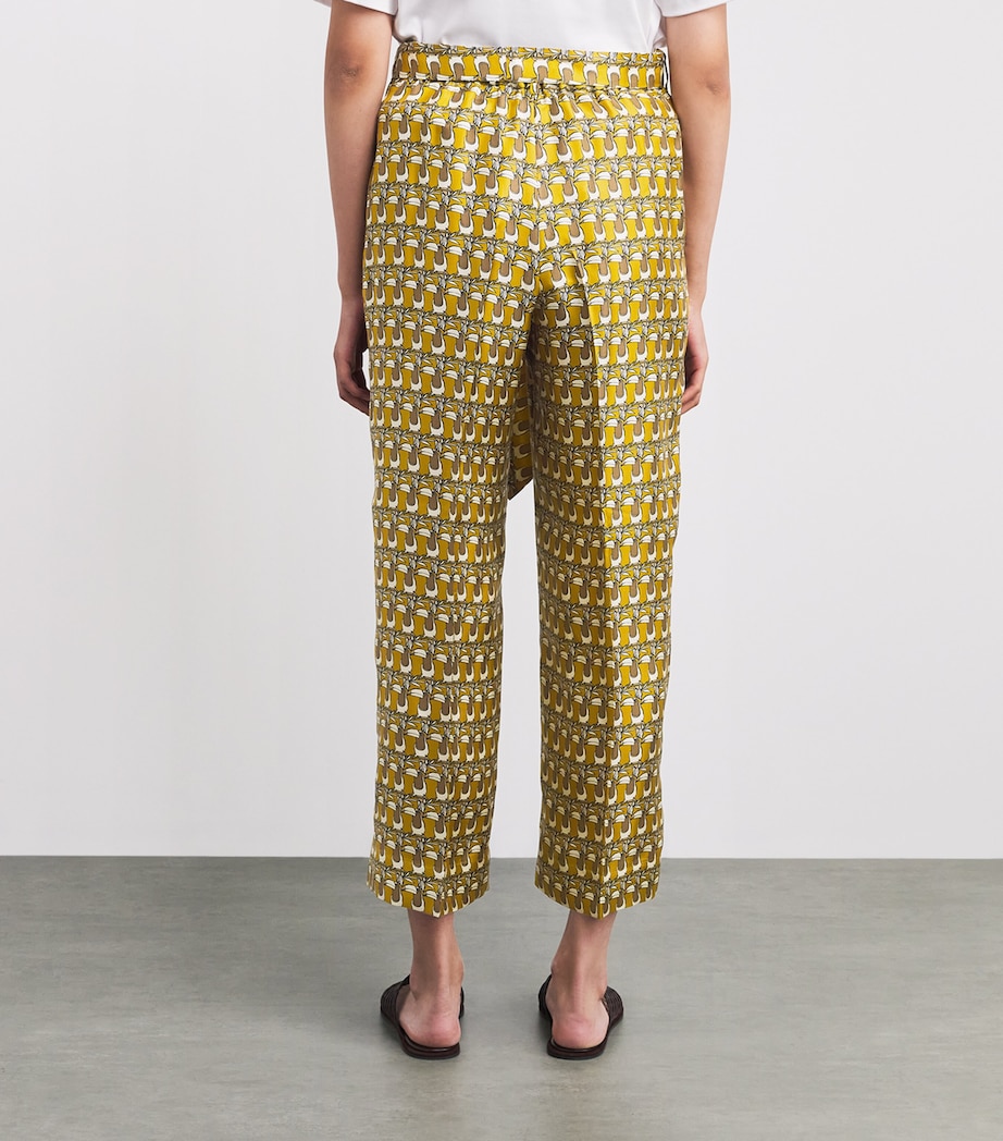 Silk Printed Trousers MUSTARD Image 4