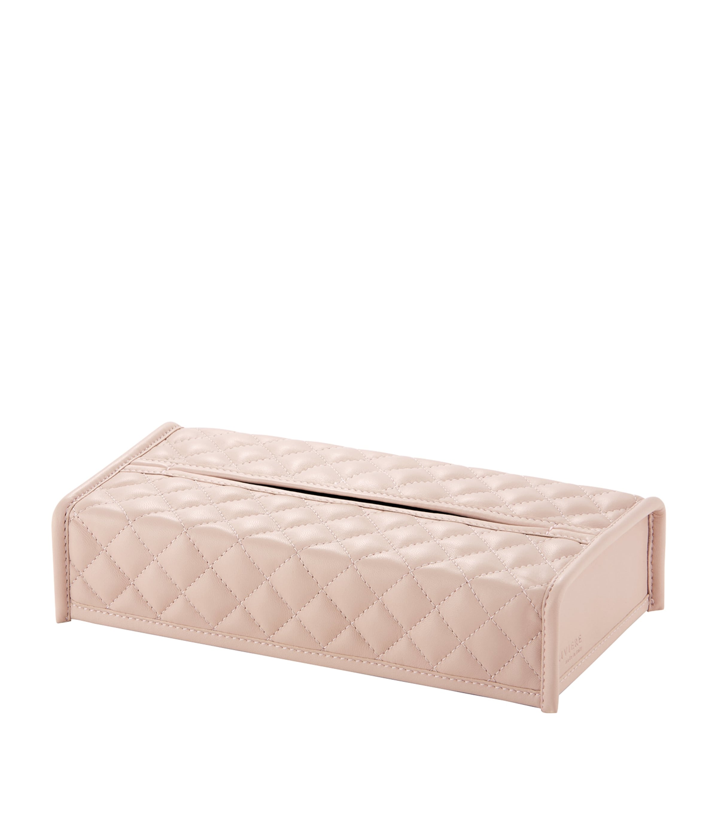 Quilted Leather Rectangle Tissue Box PINK Image 1