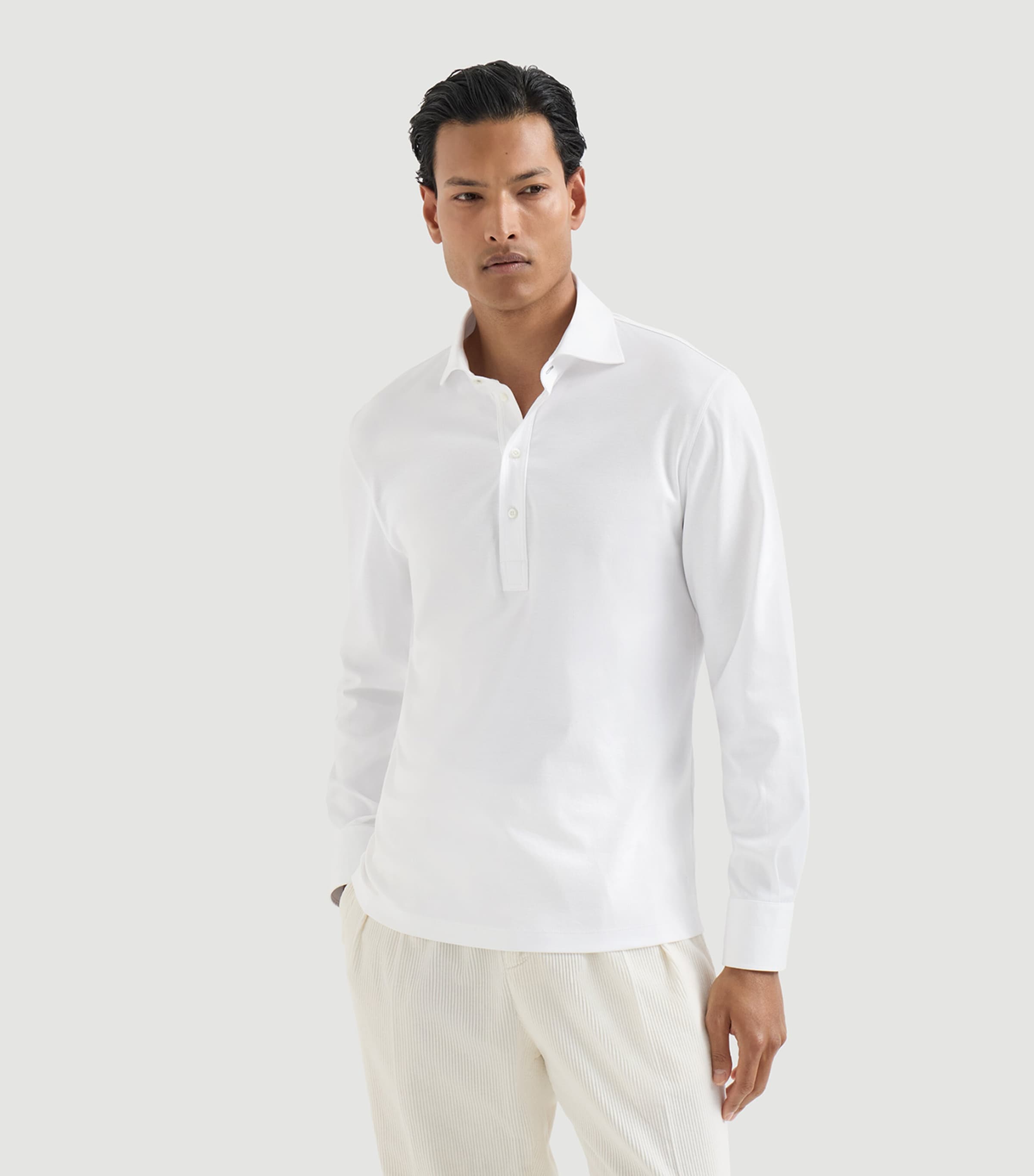 Brunello Cucinelli Mens Cotton Jersey Polo Shirt Image 4