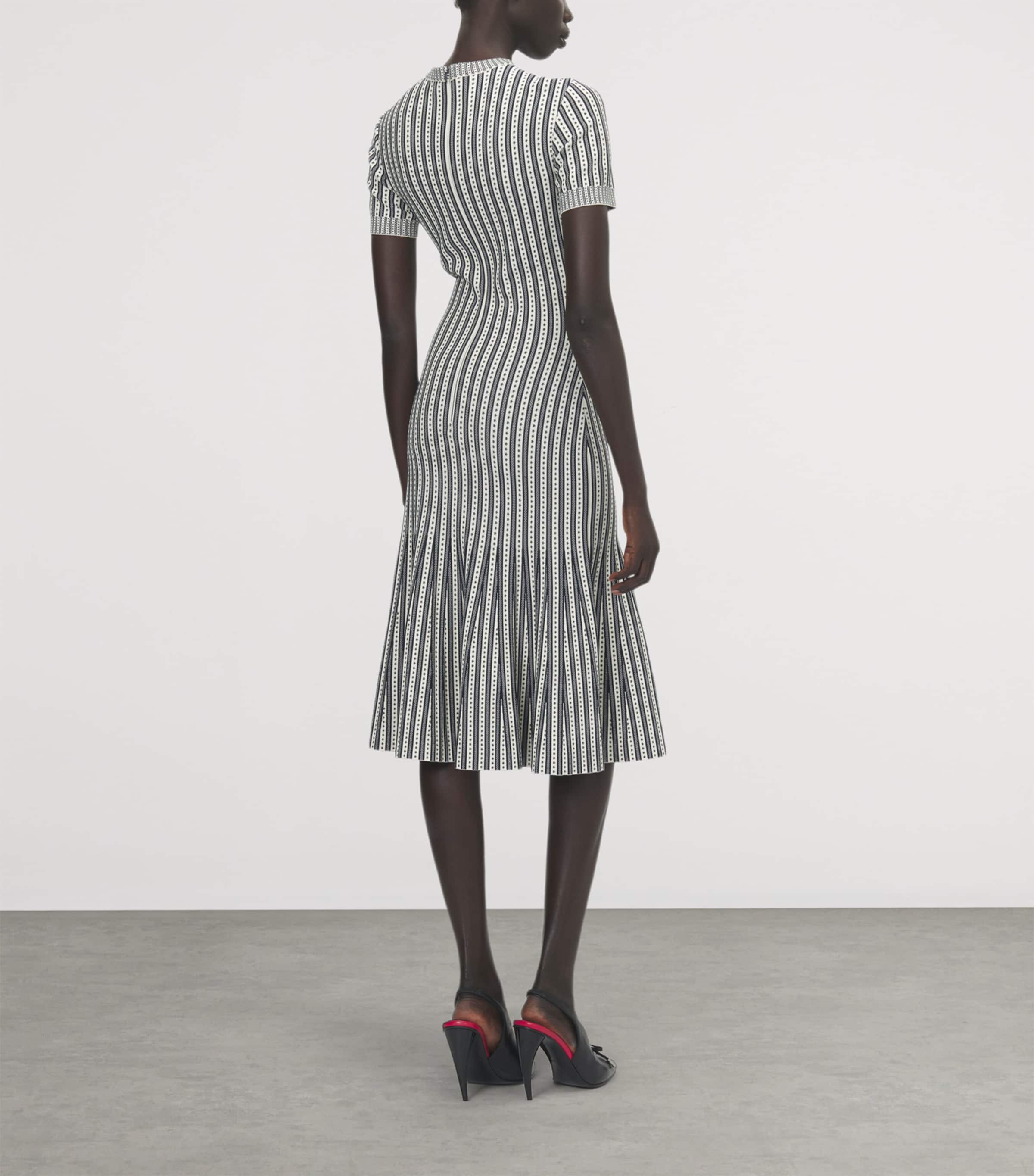 McQueen Womens Knitted Stripe Midi Dress Image 3