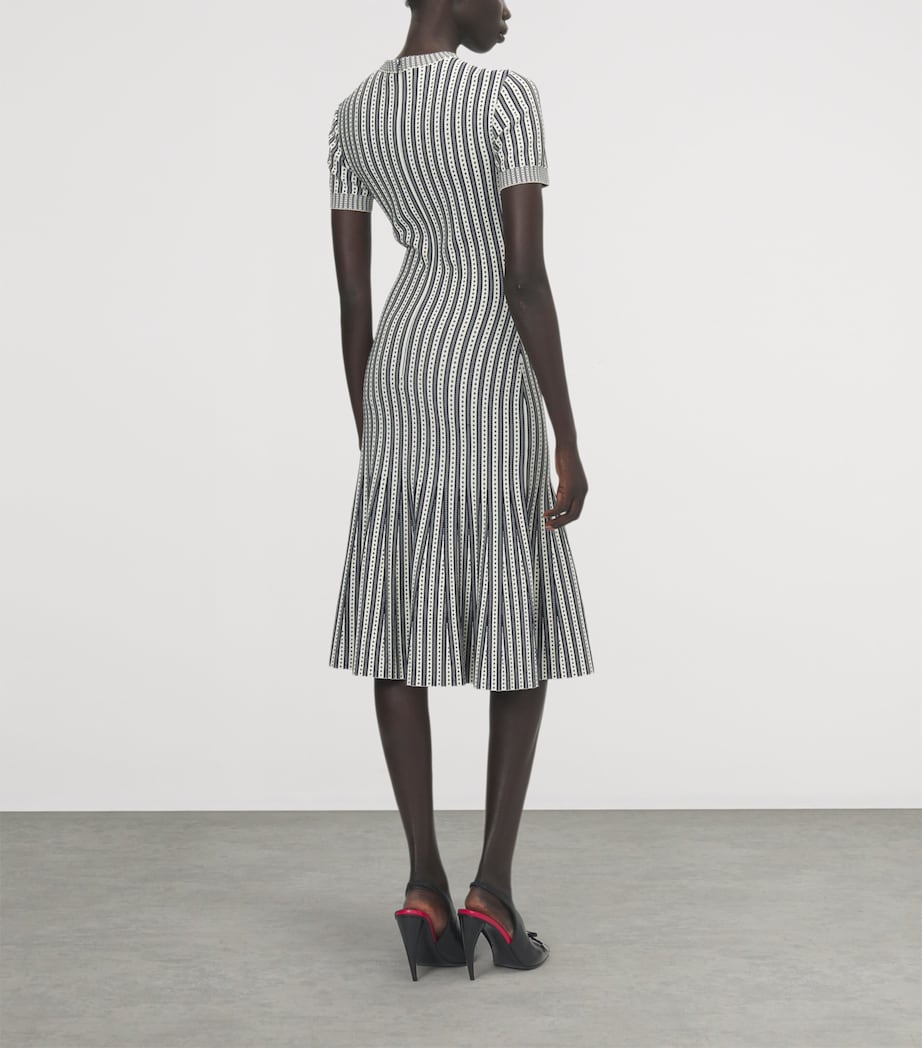 McQueen Womens Knitted Stripe Midi Dress Image 3