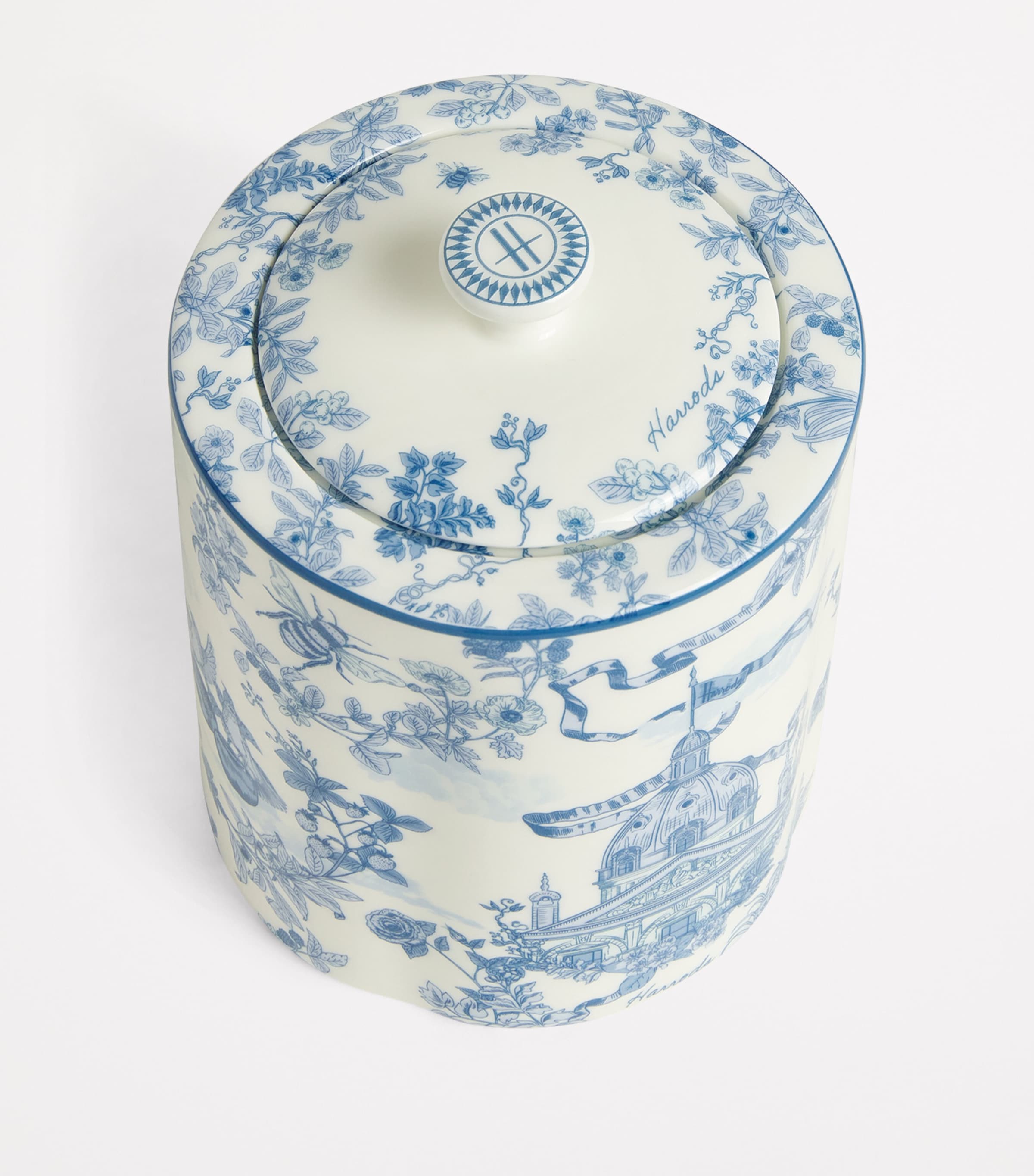 Bone China Toile Tea Caddy BLUE Image 4