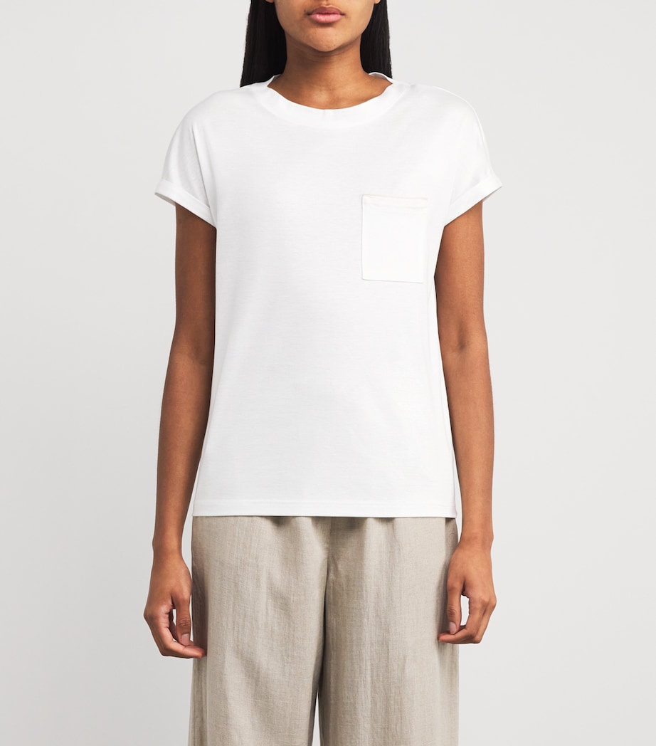 Pocket-Detail Short-Sleeve T-Shirt BIANCO E BEIGE Image 3