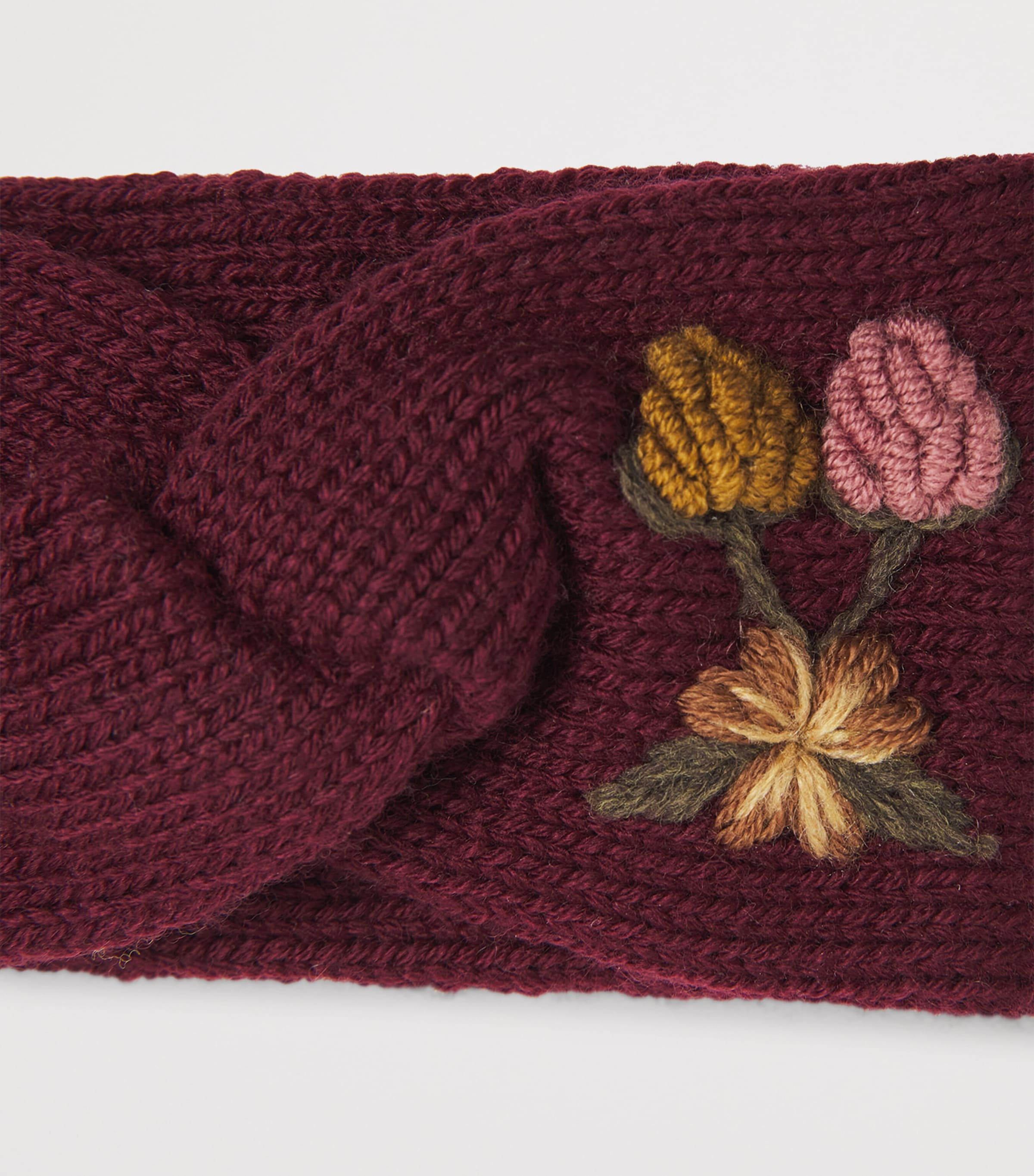 Merino Wool Blackberries Headband (6 Months-4 Years) GRAPE Image 3