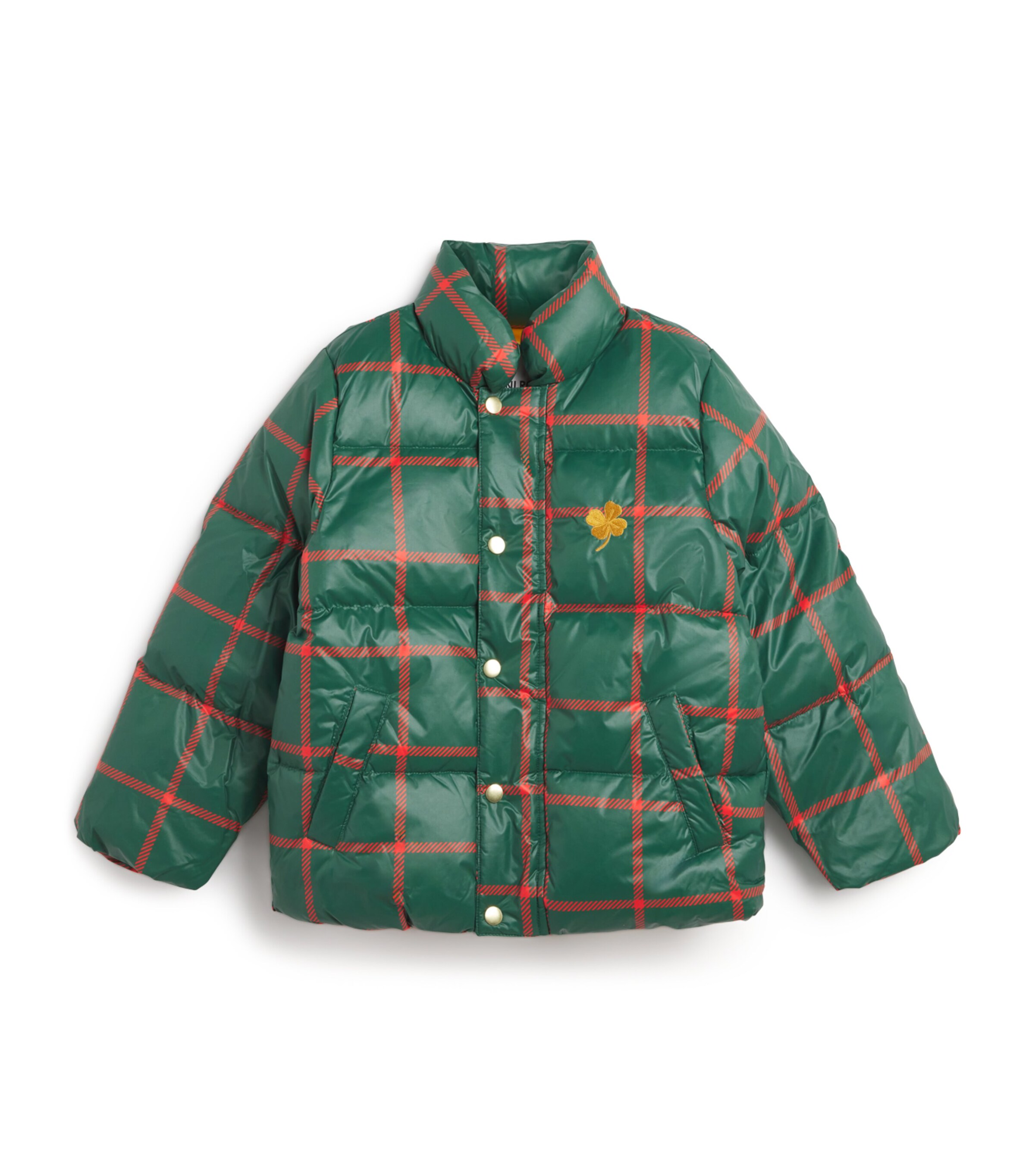 Mini Rodini Plaid City Puffer Jacket (3-11 Years) Green Image 1