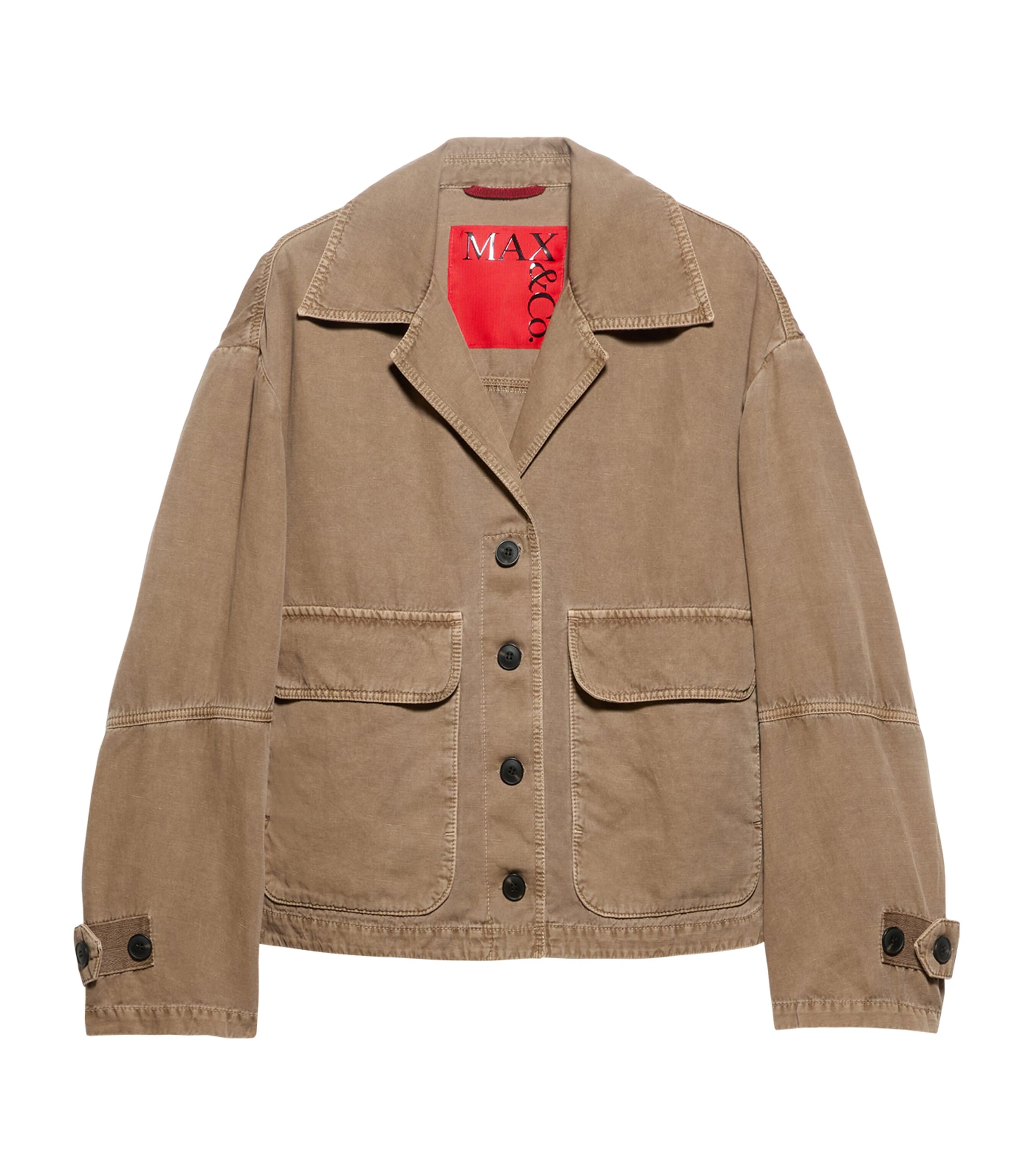 MAX&Co. Womens Denim Twin-Pocket Jacket Cocoa Image 1