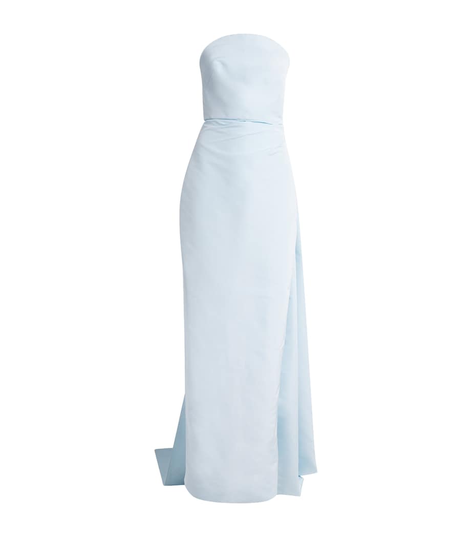 Draped Off-The-Shoulder Gown POWDER BLUE Image 1