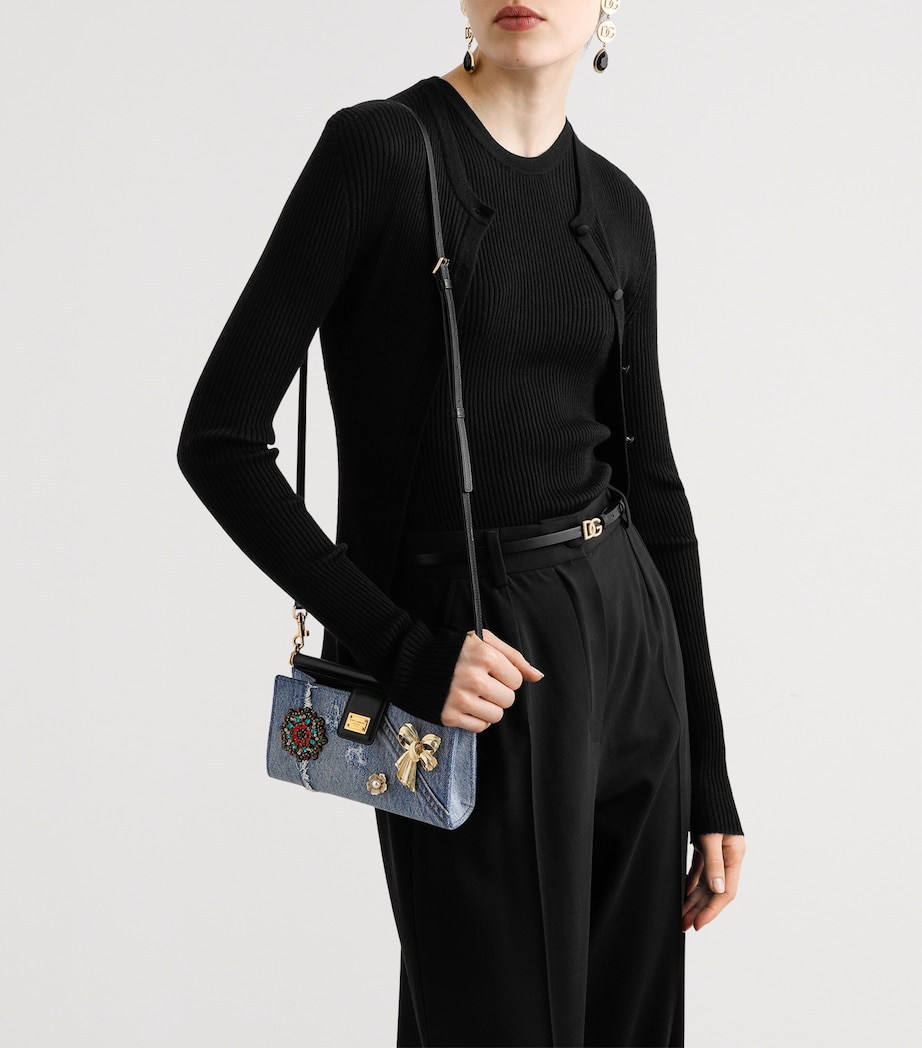 Denim Embellished Mini Bag 8C609-MULTICOLOUR Image 4