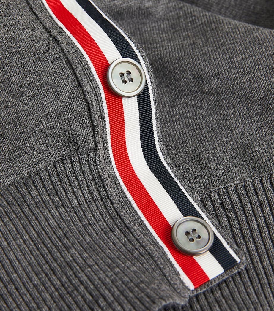 Cotton 4-Bar Stripe Cardigan MED GREY Image 5
