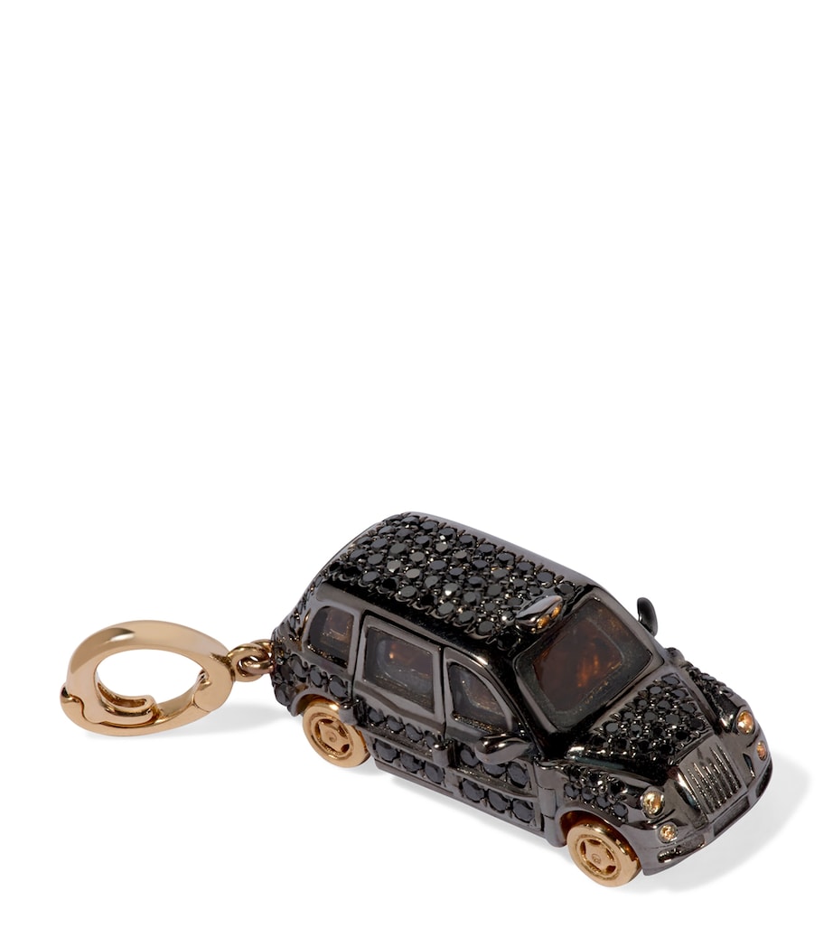 x Harrods Yellow Gold, Diamond and Sapphire My Life in Charms London Black Taxi Charm YELLOW GOLD Image 1