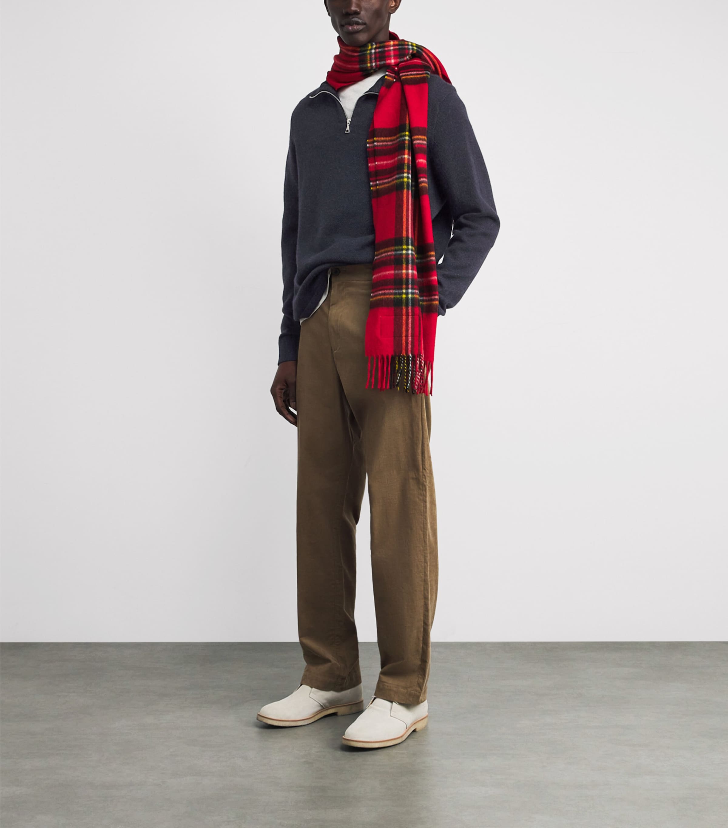 Cashmere Tweel Quarter-Zip Sweater Q25934 NAVY CHARC Image 2