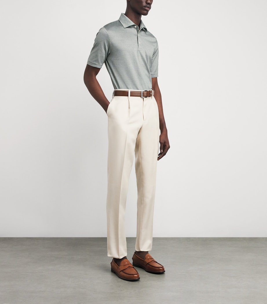 Cotton Filo di Scozia Polo Shirt MID GREEN Image 2