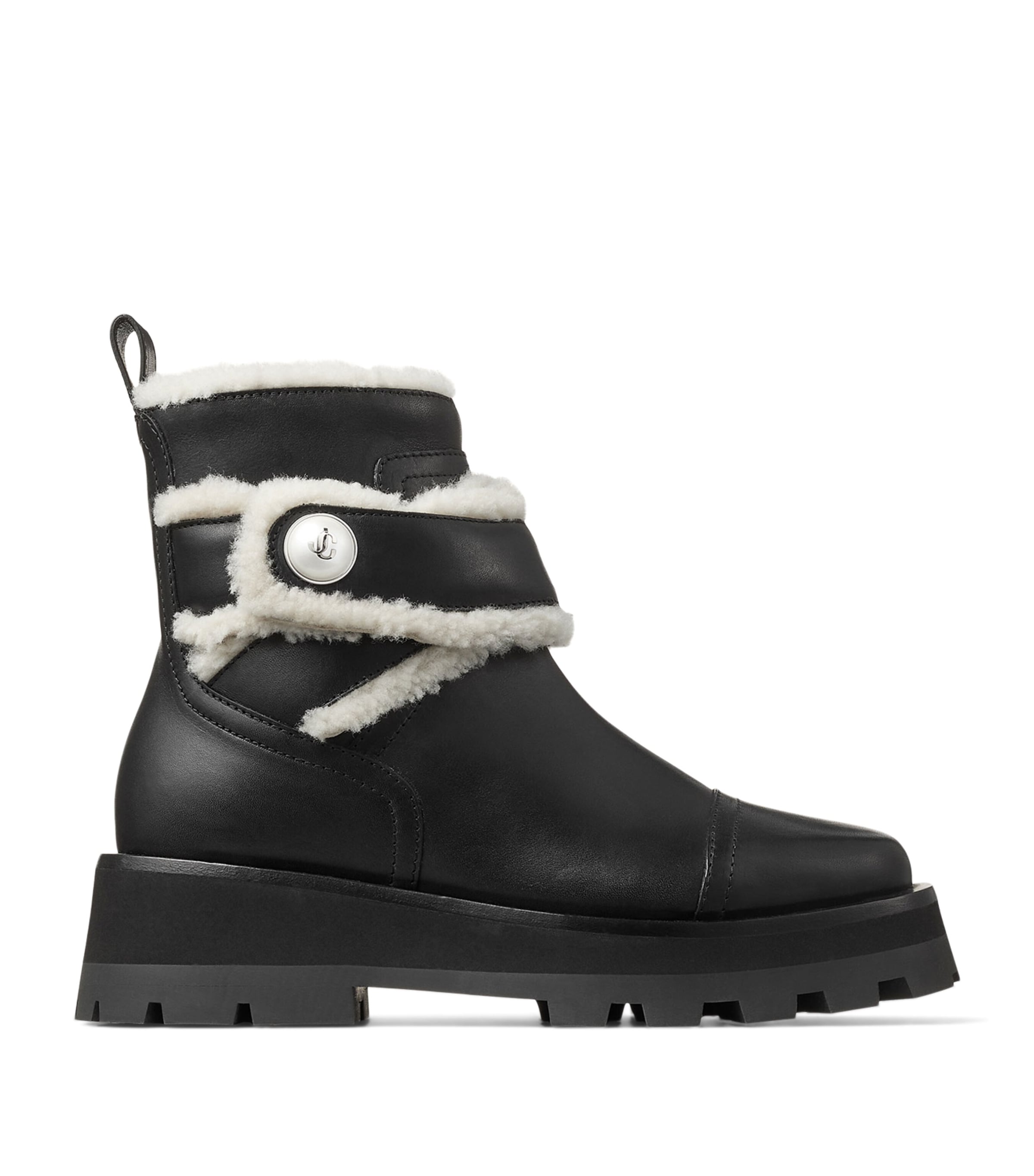 Jimmy Choo Meena Suede Shearling Boots In Black