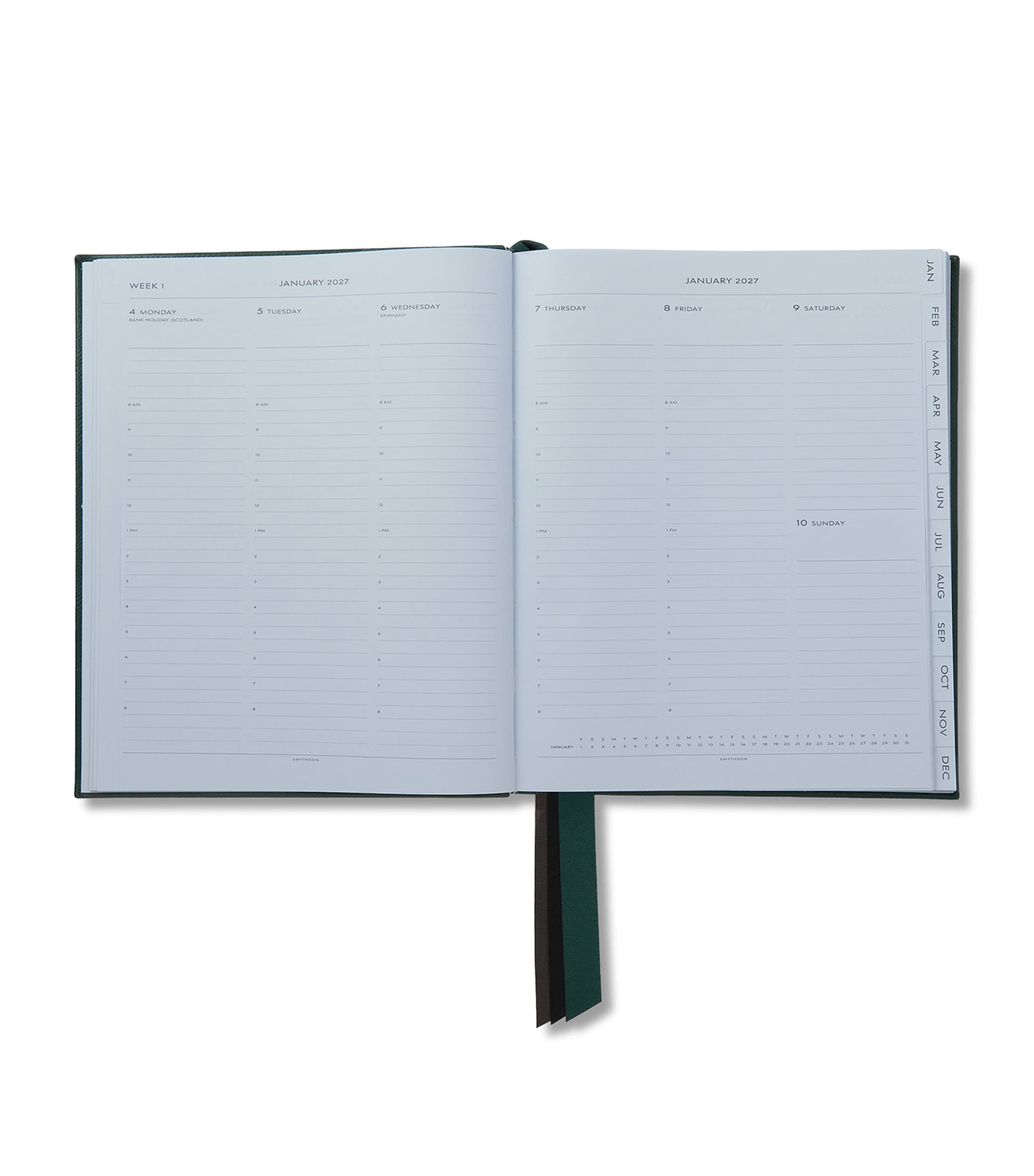 Smythson Leather Portobello Weekly Diary 2027 Forest Green Image 2