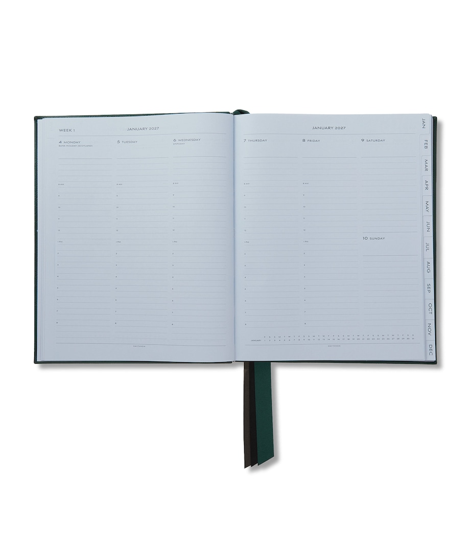 Smythson Leather Portobello Weekly Diary 2027 Forest Green Image 2