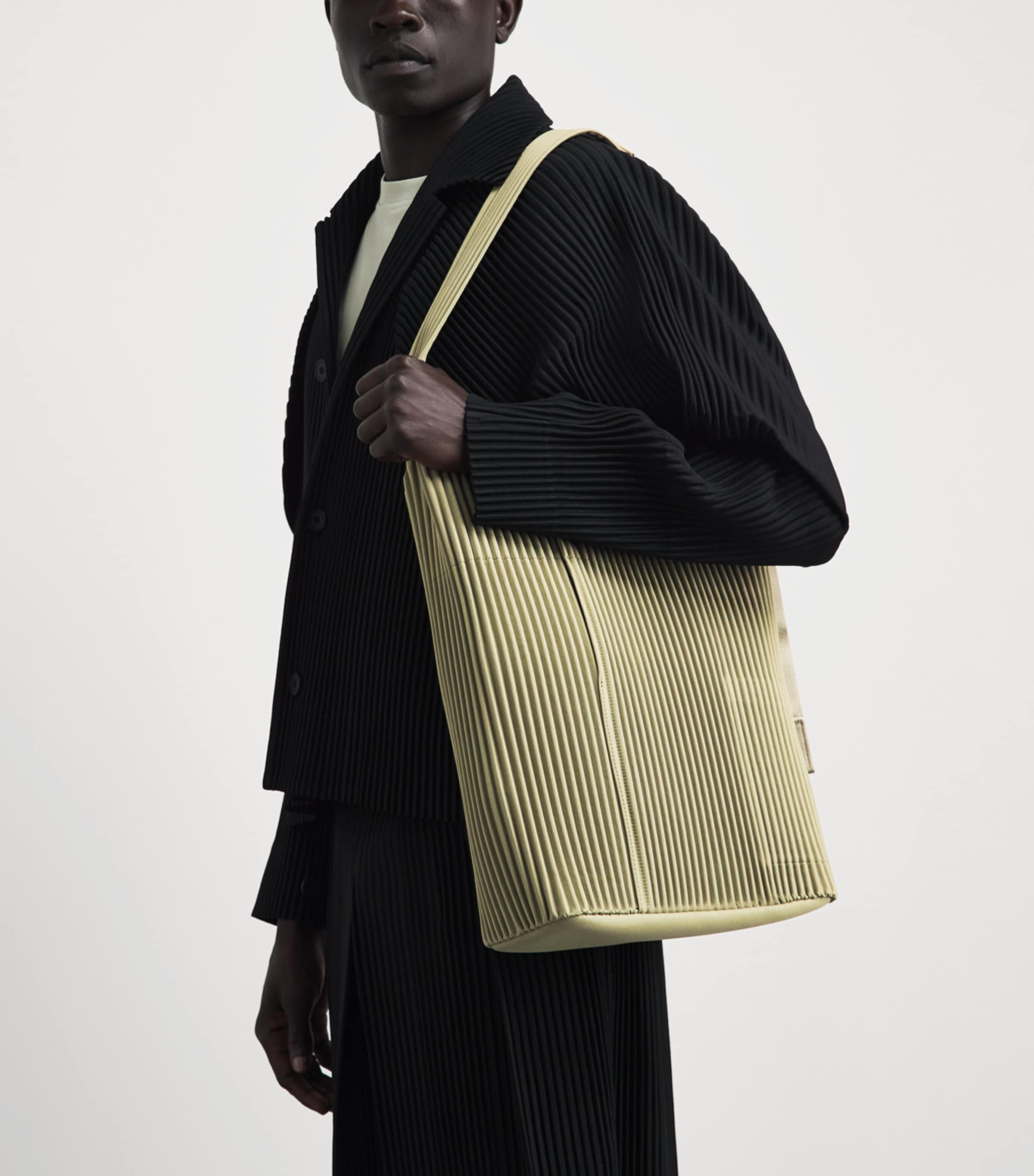Homme Plissé Issey Miyake Large Pleated Utility Shoulder Bag Ct Rock Grn Gry Image 2