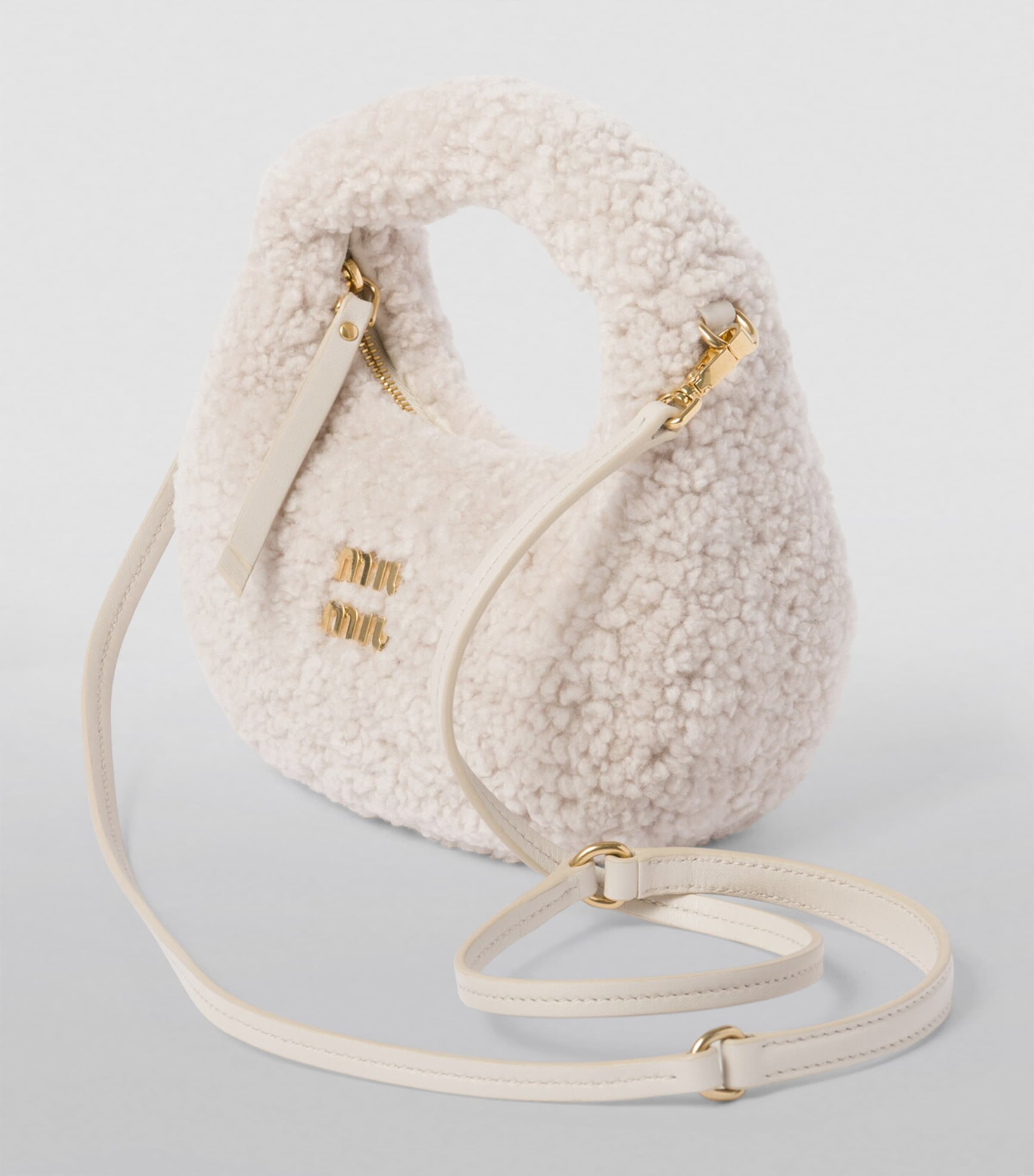 Mini Shearling Wander Top-Handle Bag F0304 Image 2