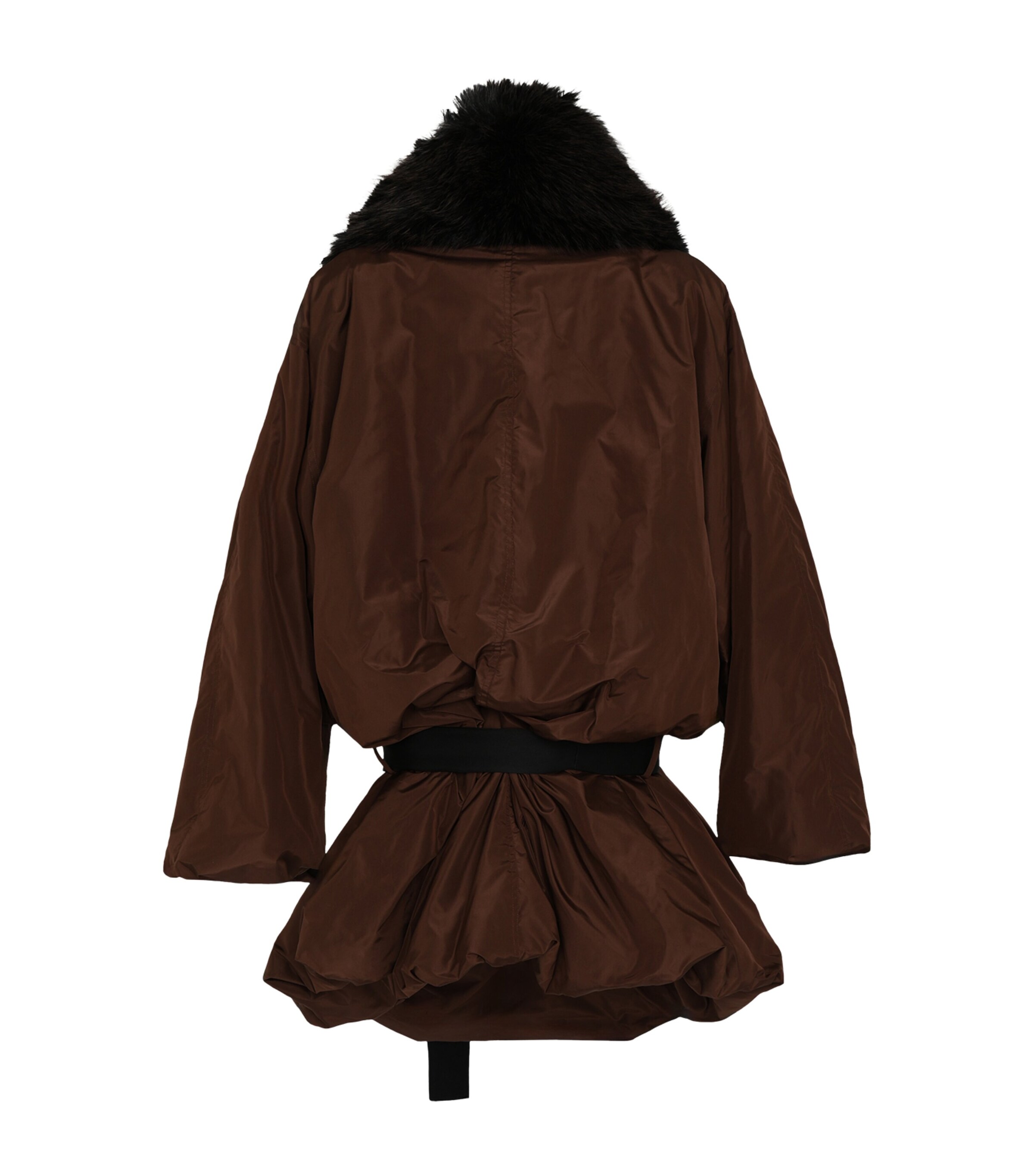 Saint Laurent Womens Silk Belted Coat Image 3