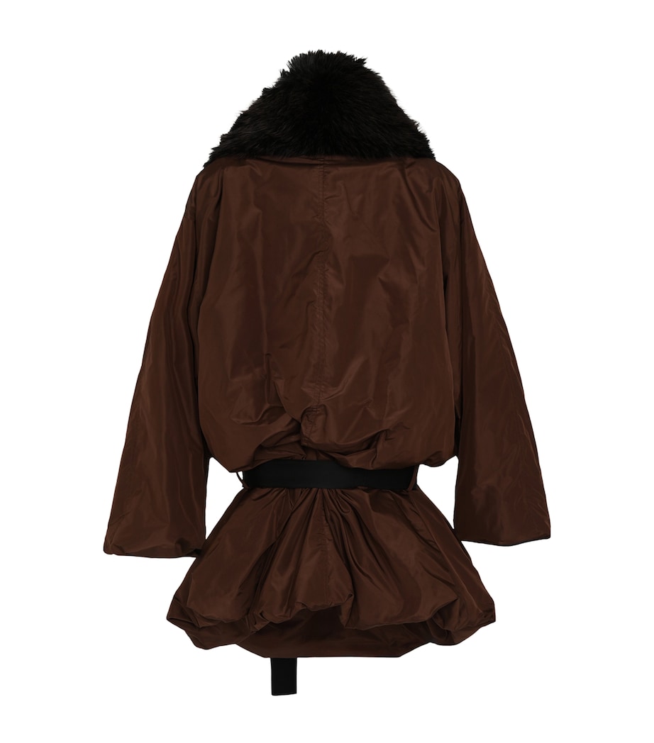 Saint Laurent Womens Silk Belted Coat Image 3