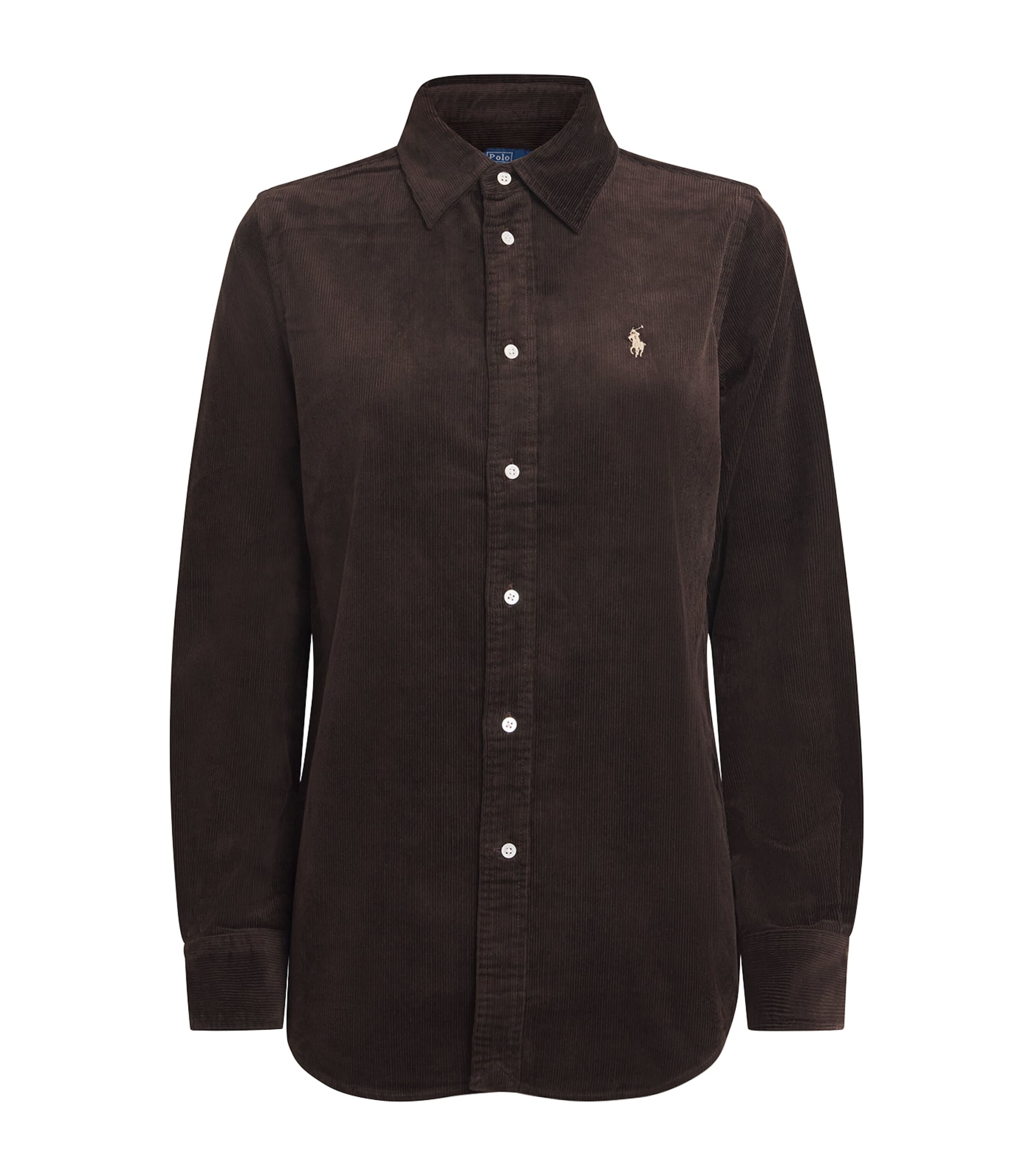 Polo Ralph Lauren Stretch-cotton Corduroy Slim Shirt In Brown