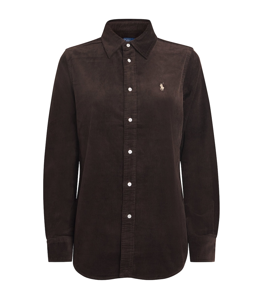 Stretch-Cotton Corduroy Slim Shirt DARK BEECH Image 1