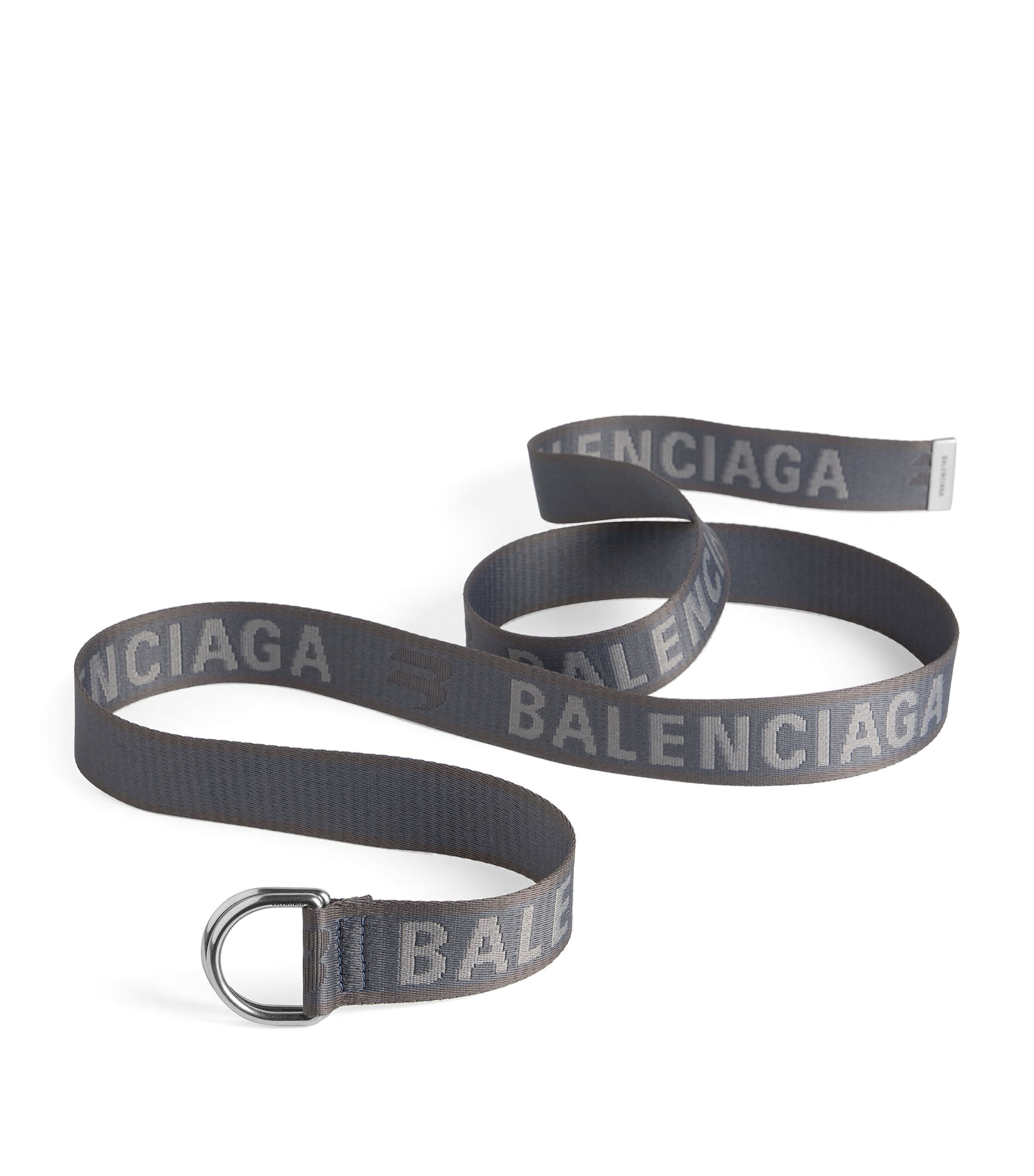 Balenciaga Logo D-ring Belt In Gray