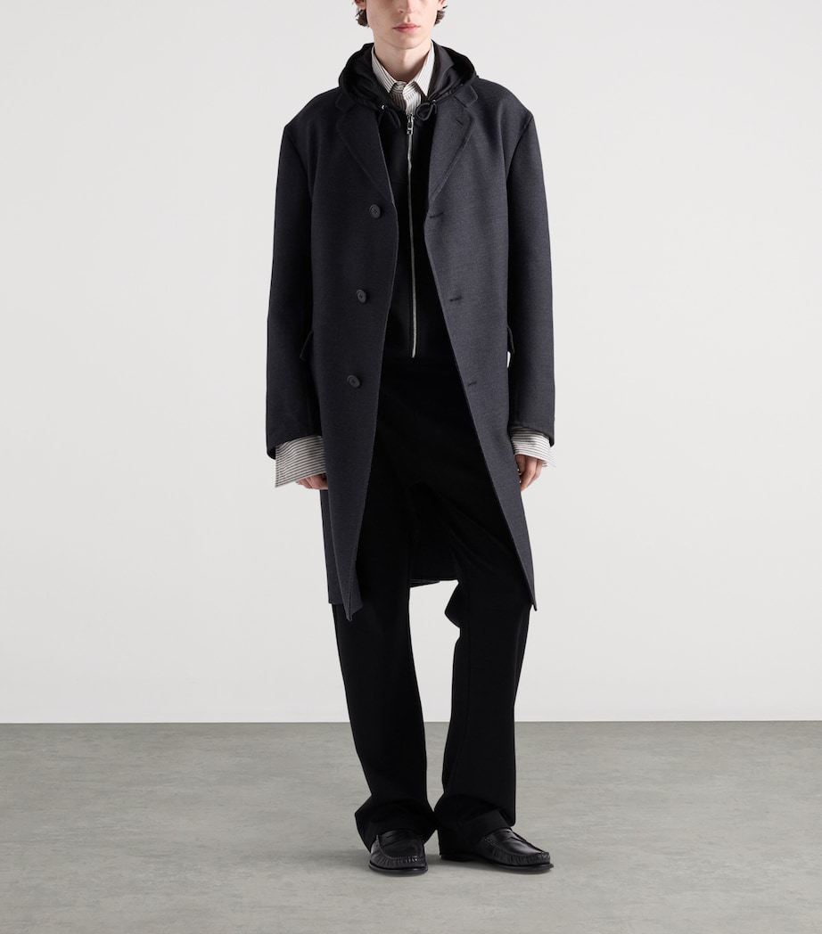 Prada Mens Technical Hooded Jacket Black Image 2