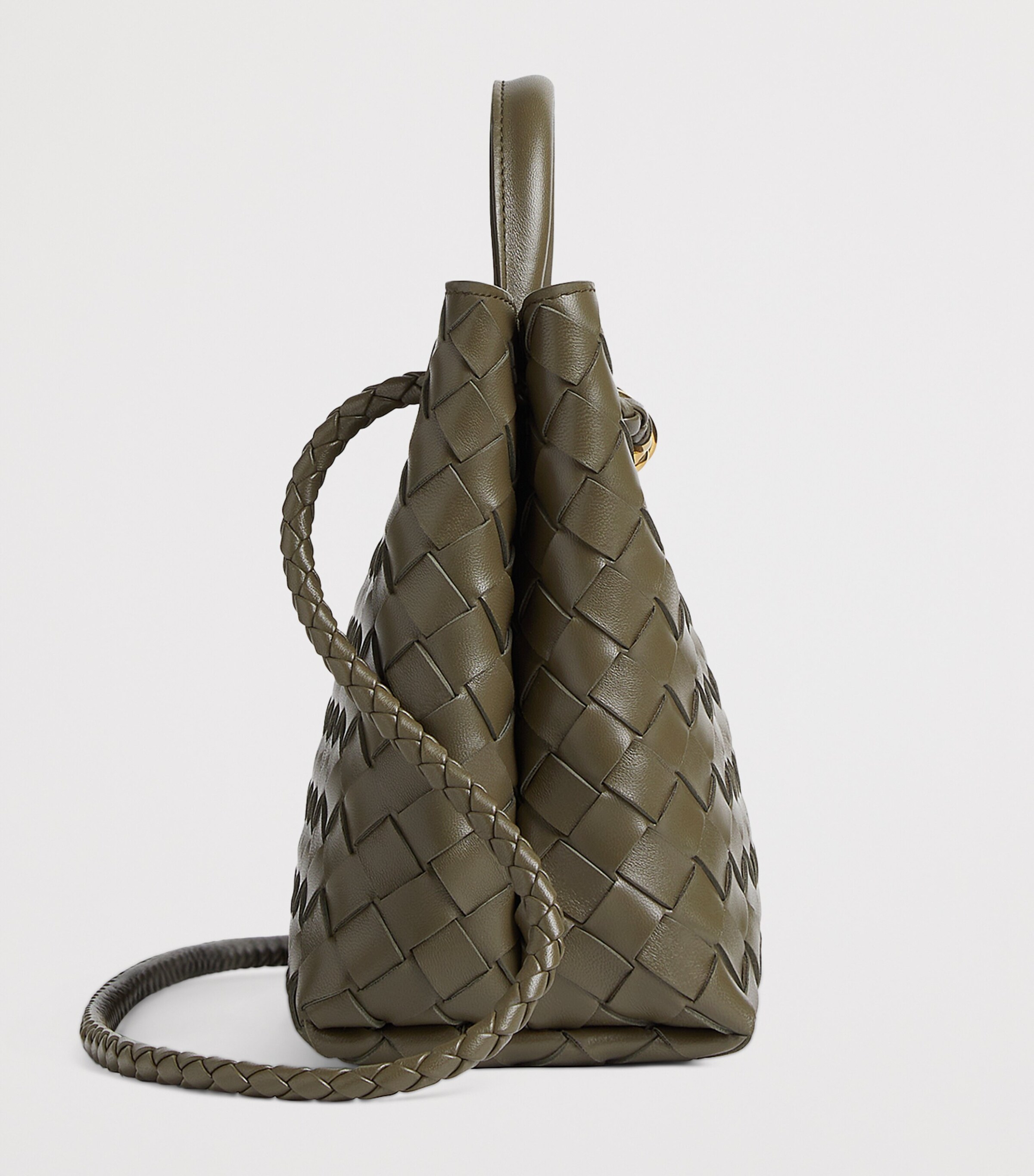 Bottega Veneta Small Lambskin Andiamo Shoulder Bag Image 3