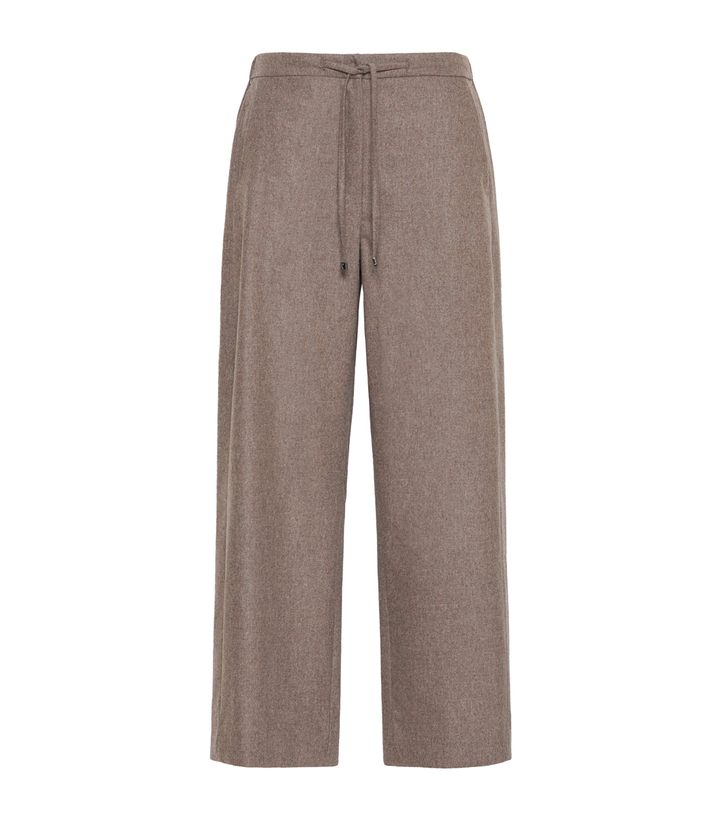 Max Mara Womens Stretch-Wool Drawstring Trousers Turtledove Image 1