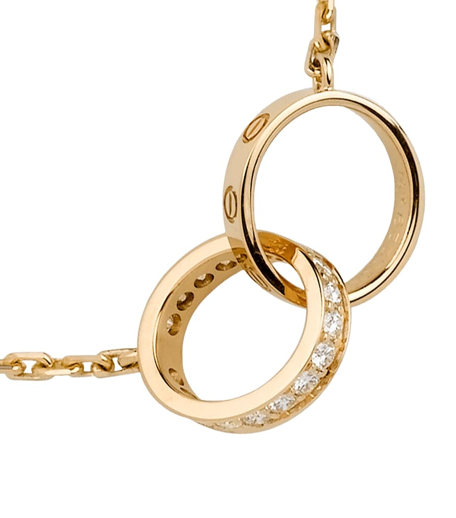 Yellow Gold and Diamond LOVE Necklace YELLOW GOLD Image 4