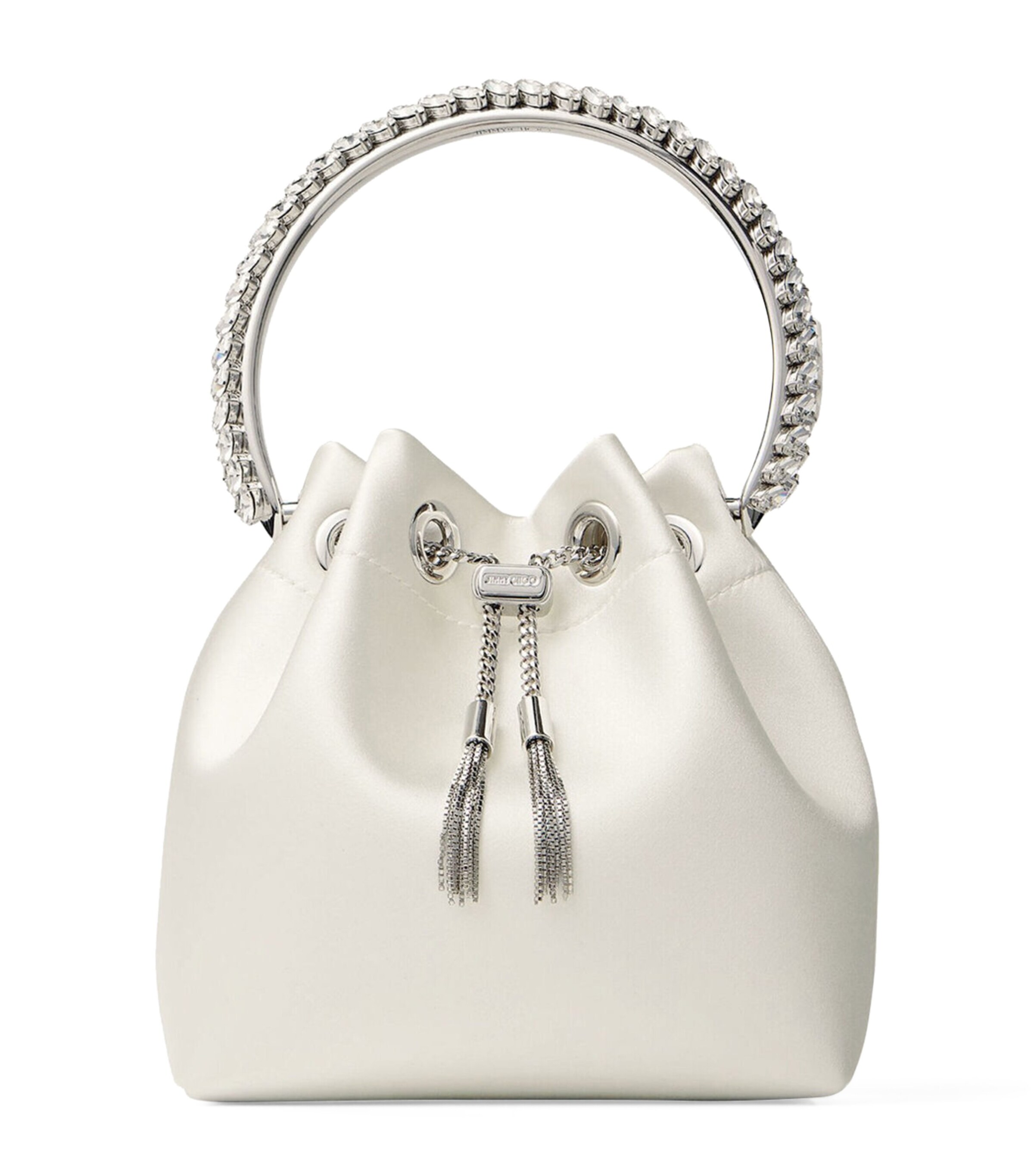 Satin Bon Bon Top-Handle Bag IVORY/CRYSTAL Image 1