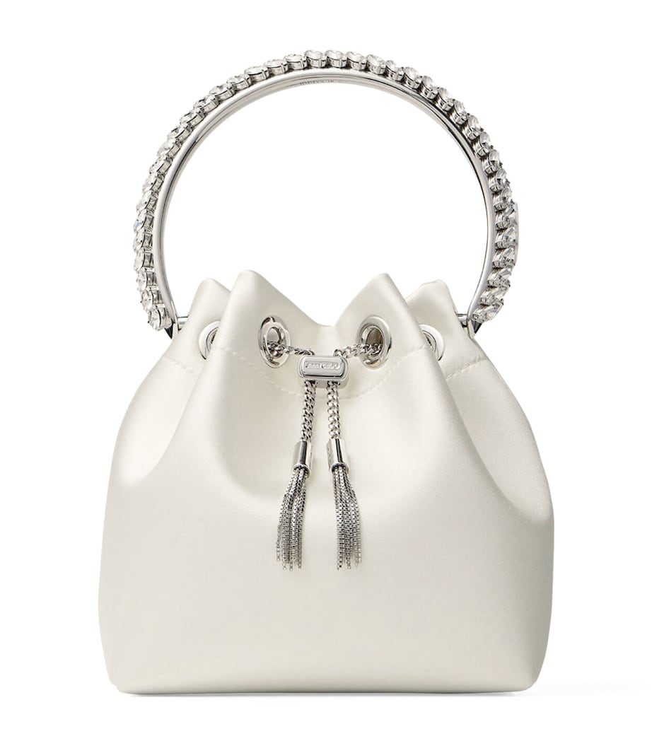 Satin Bon Bon Top-Handle Bag IVORY/CRYSTAL Image 1