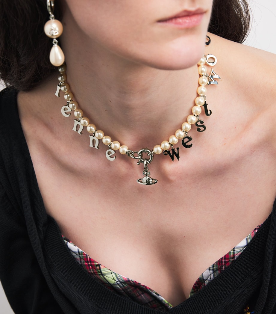 Vivienne Westwood Faux Pearl Leanne Necklace Pltnm/crmrose Pearl Image 2