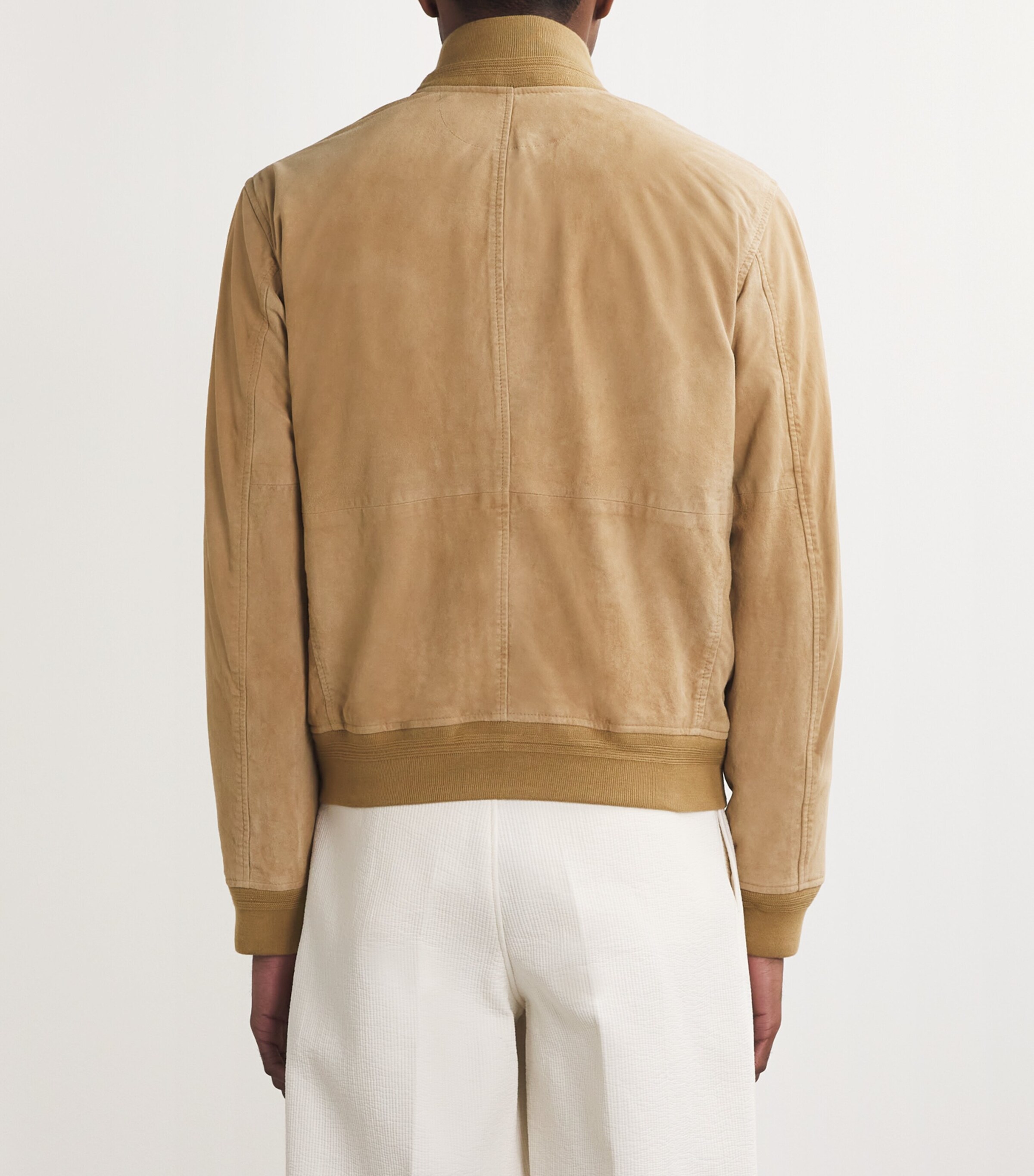 Suede Bomber Jacket KHAKI Image 4