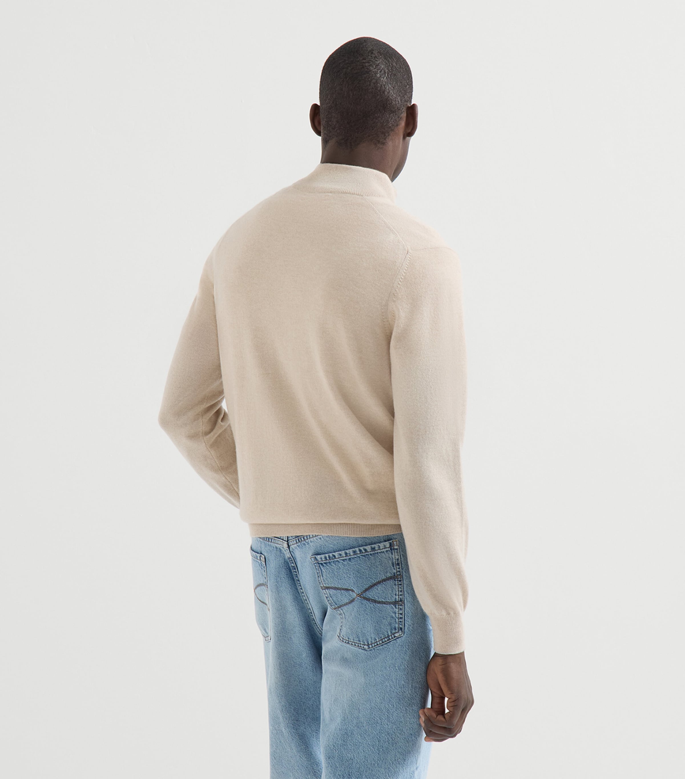 Brunello Cucinelli Mens Cashmere Quarter-Zip Sweater Image 5
