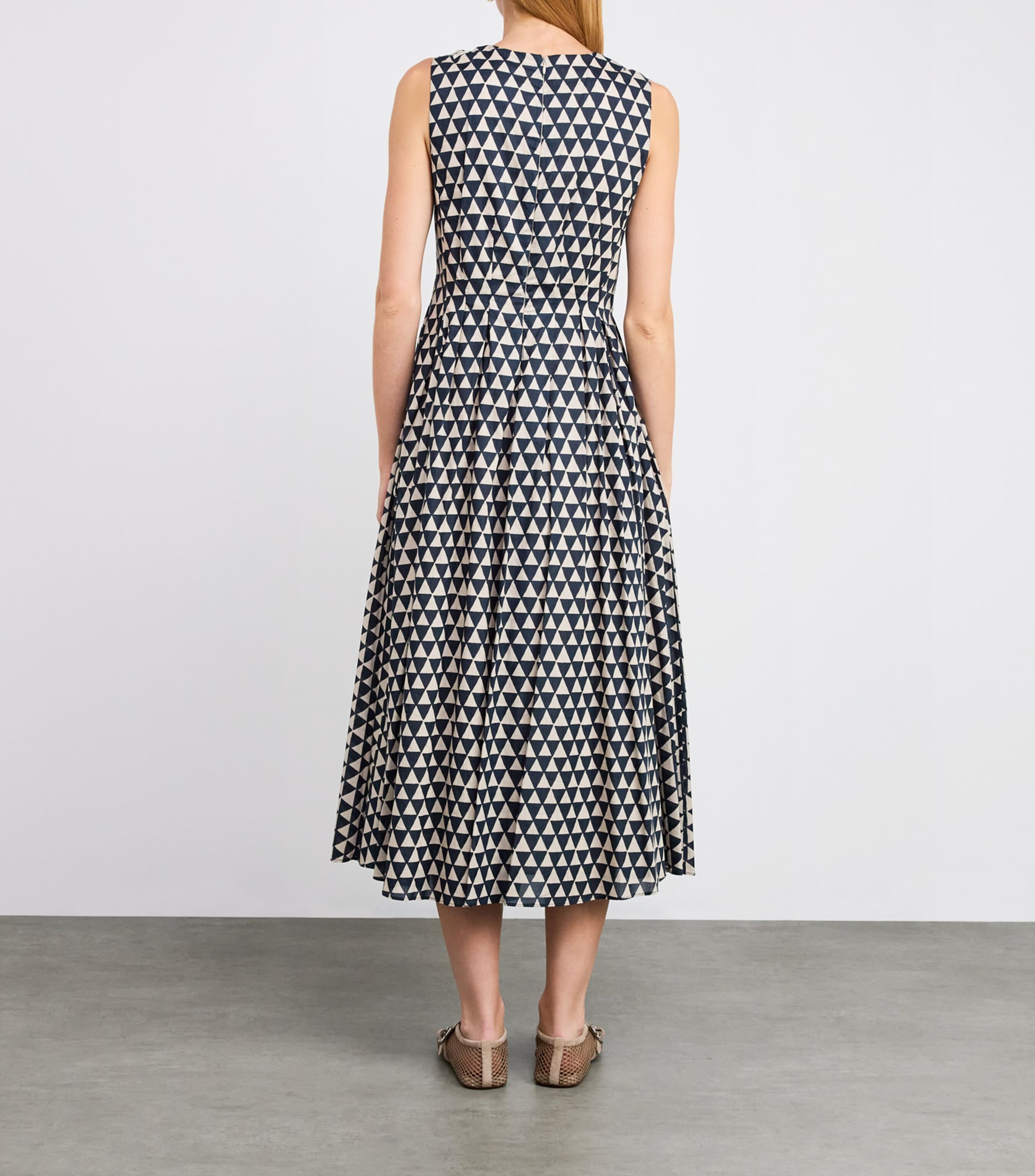 Cotton Voile Printed Midi Dress ULTRAMARINE Image 3