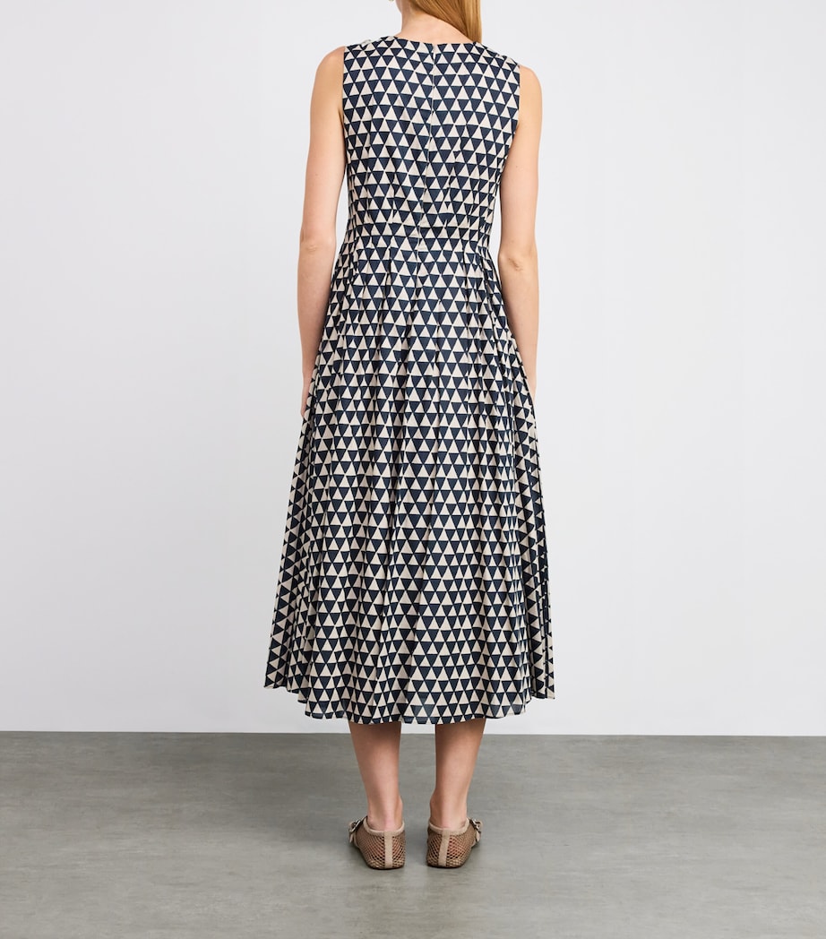 Cotton Voile Printed Midi Dress ULTRAMARINE Image 3