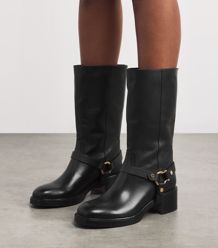 Chloé Leather Dakota Biker Boots Black Image 2