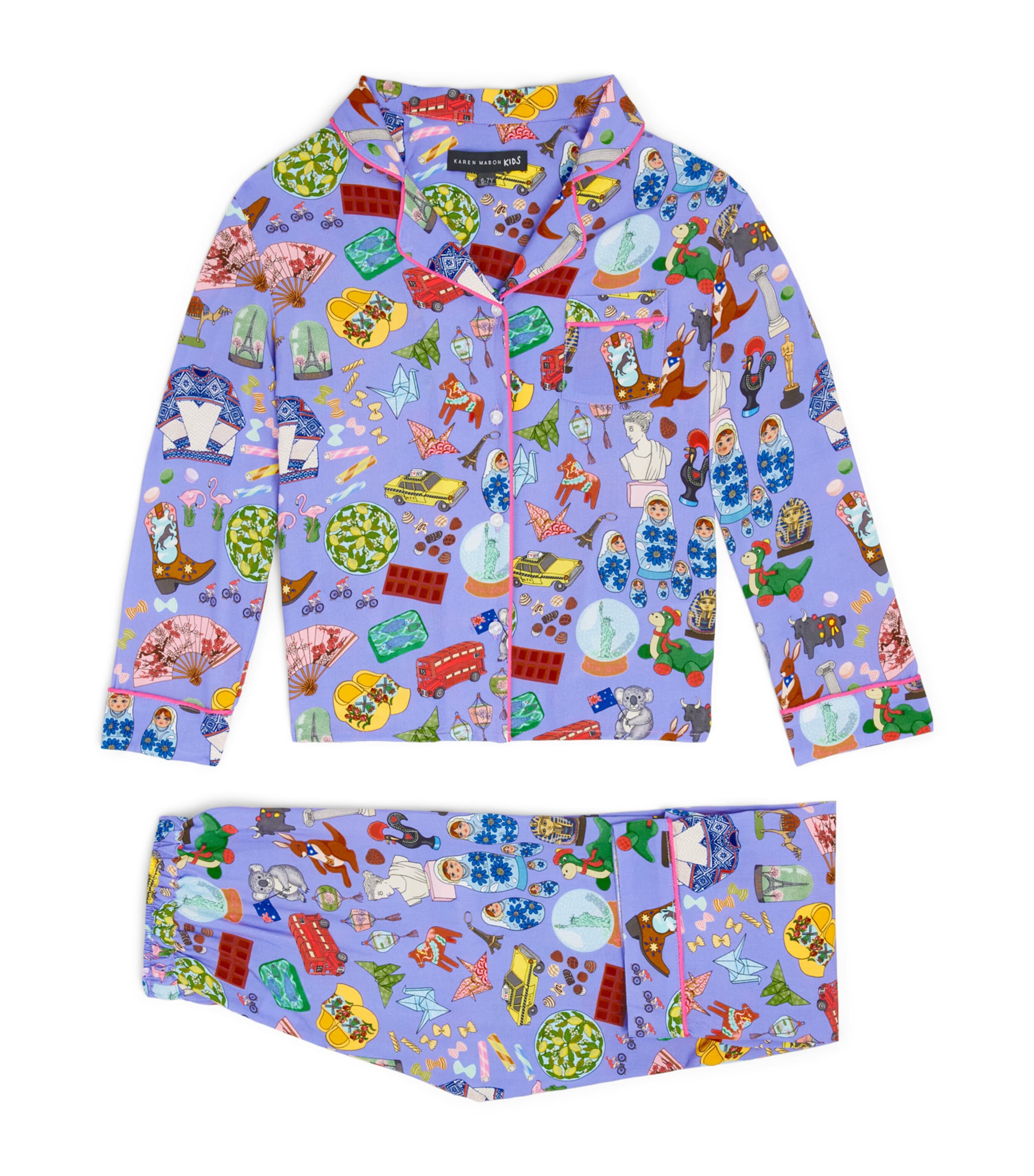 KAREN MABON KIDS Souvenir Print Pyjama Set (2-13 Years) Purple Image 1