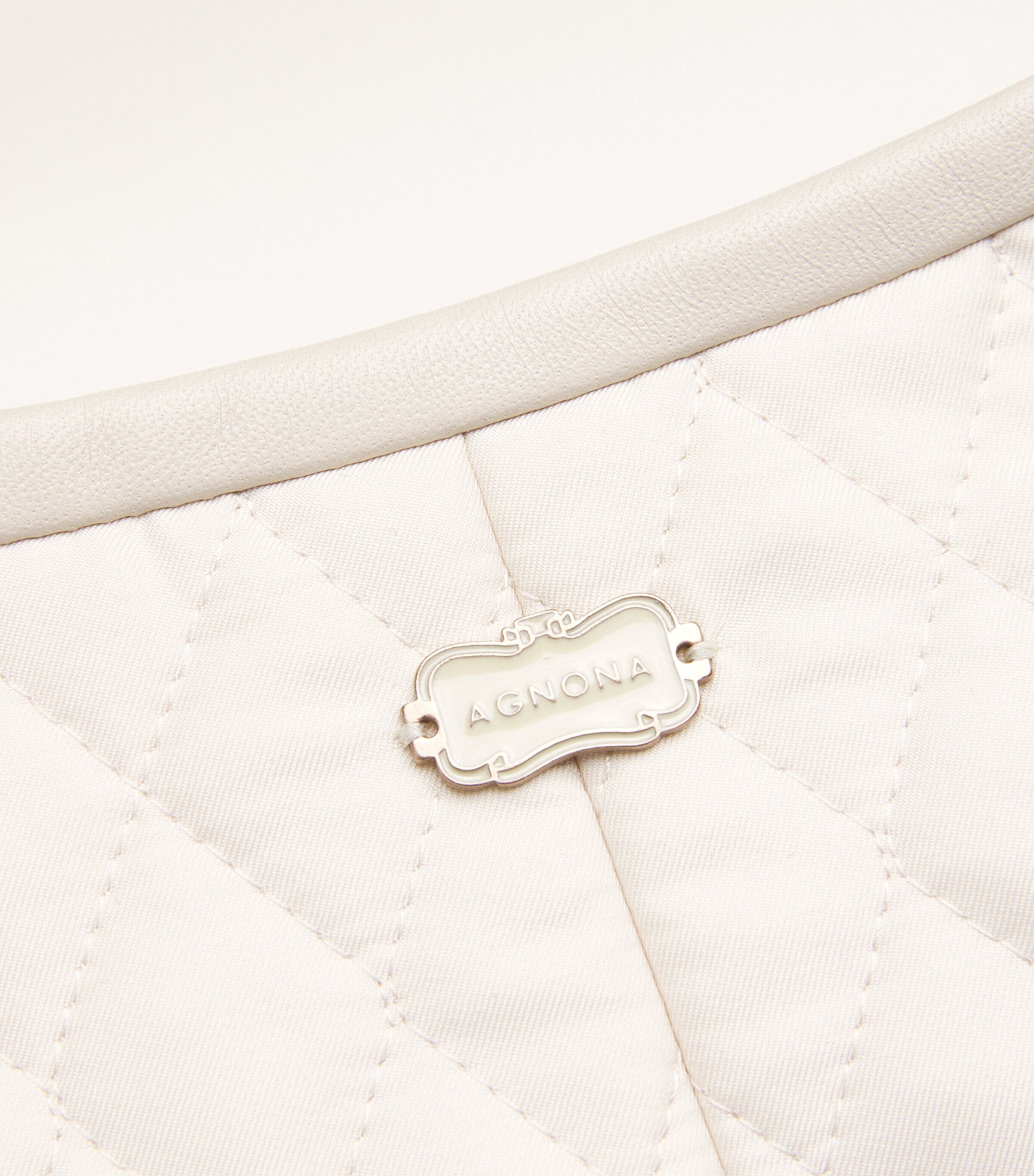 Agnona Womens Silk-Blend Quilted Jacket Oyster Image 5