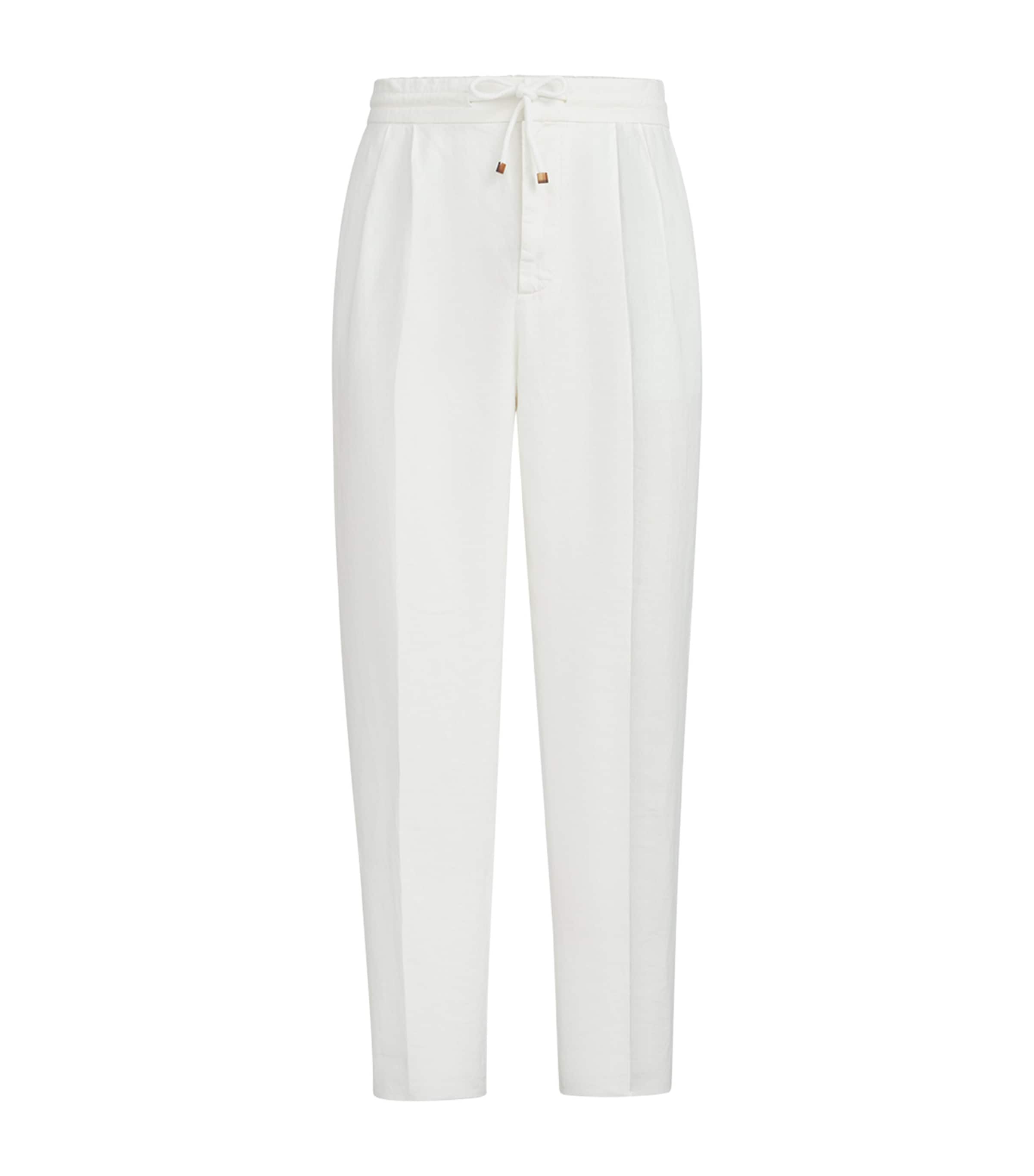 Brunello Cucinelli Mens Linen Gabardine Drawstring Trousers Image 1