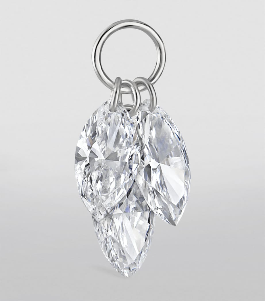 Floating Diamond Plume Charm (6.5mm) WHITE GOLD Image 4