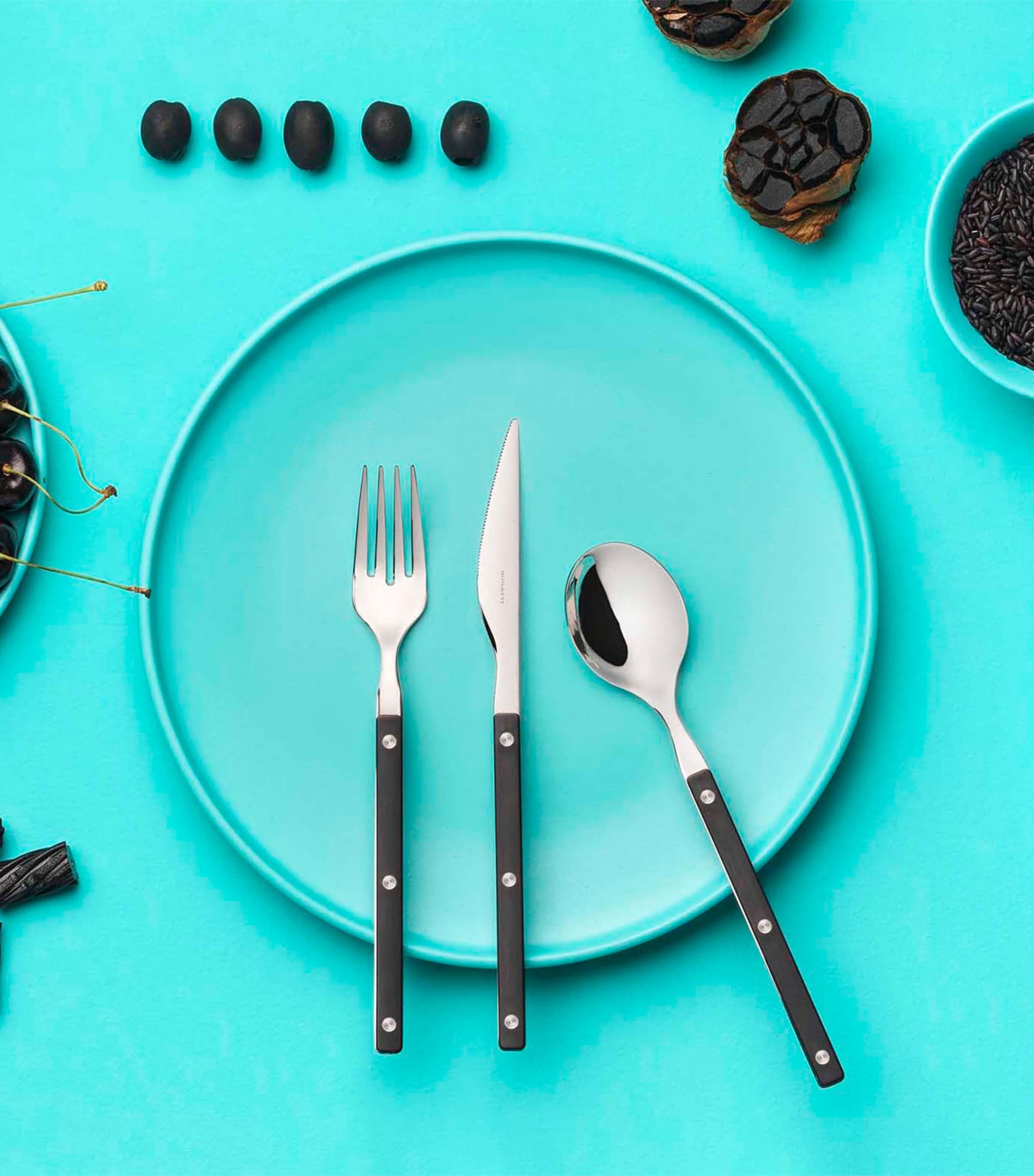 Bugatti Stainless Steel Allegra 24-Piece Cutlery Set Black Image 3